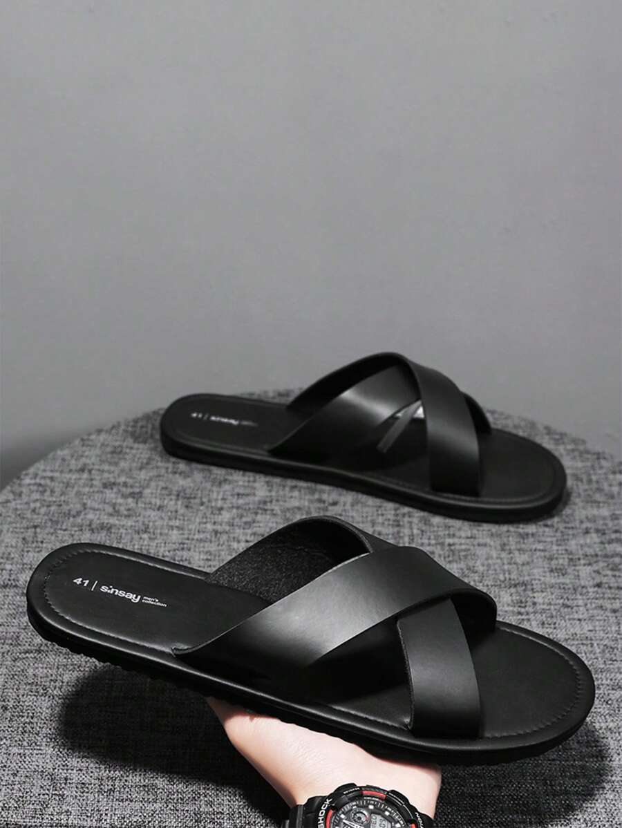 Chinelo Masculino Slide Cruzado Leve Antiderrapante Casual Chinelo Masculino Slide Cruzado Leve Antiderrapante Casual