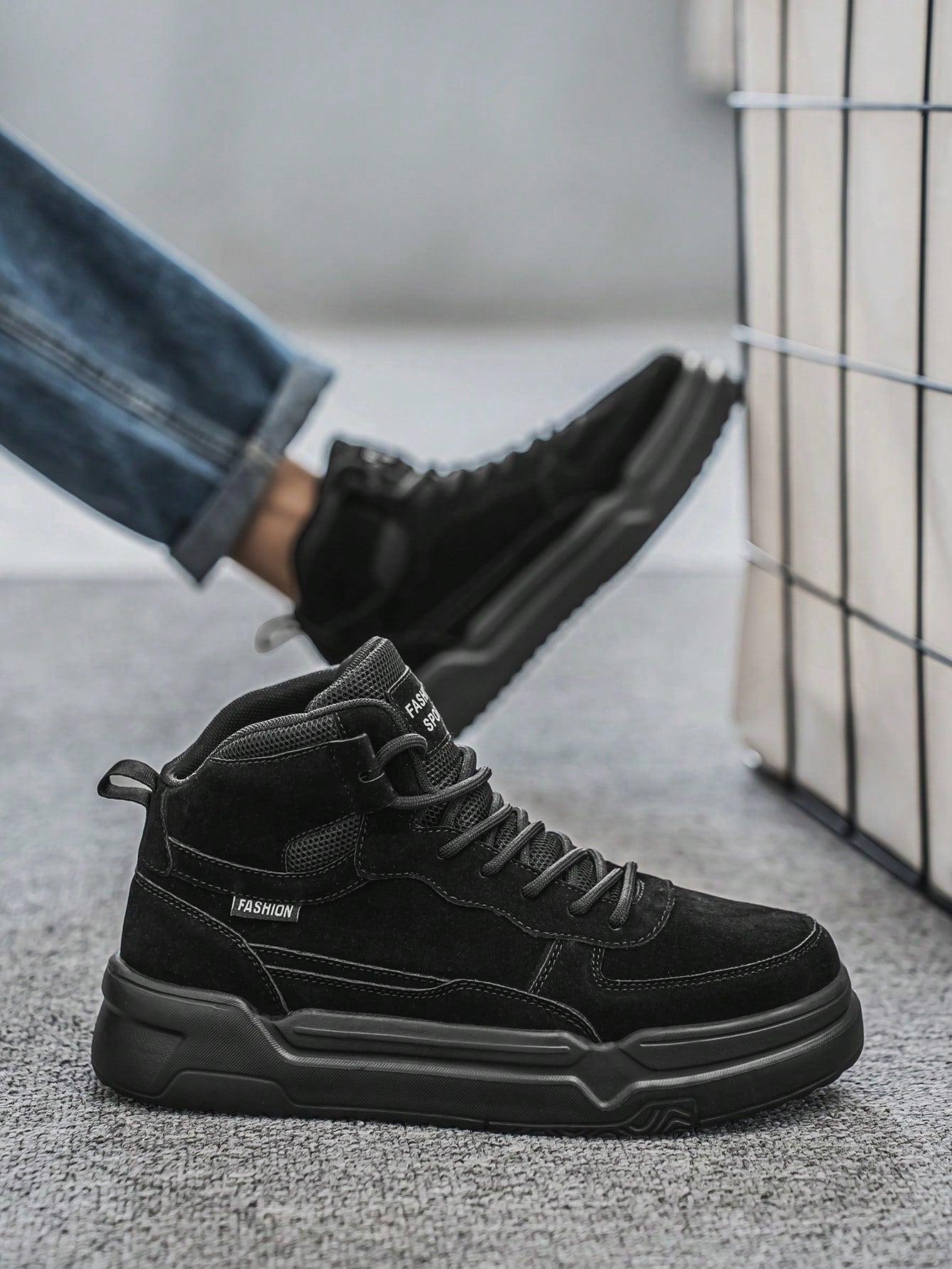 Tênis Masculino Cano Alto Estilo Street Casual Confortável Tênis Masculino Cano Alto Estilo Street Casual Confortável