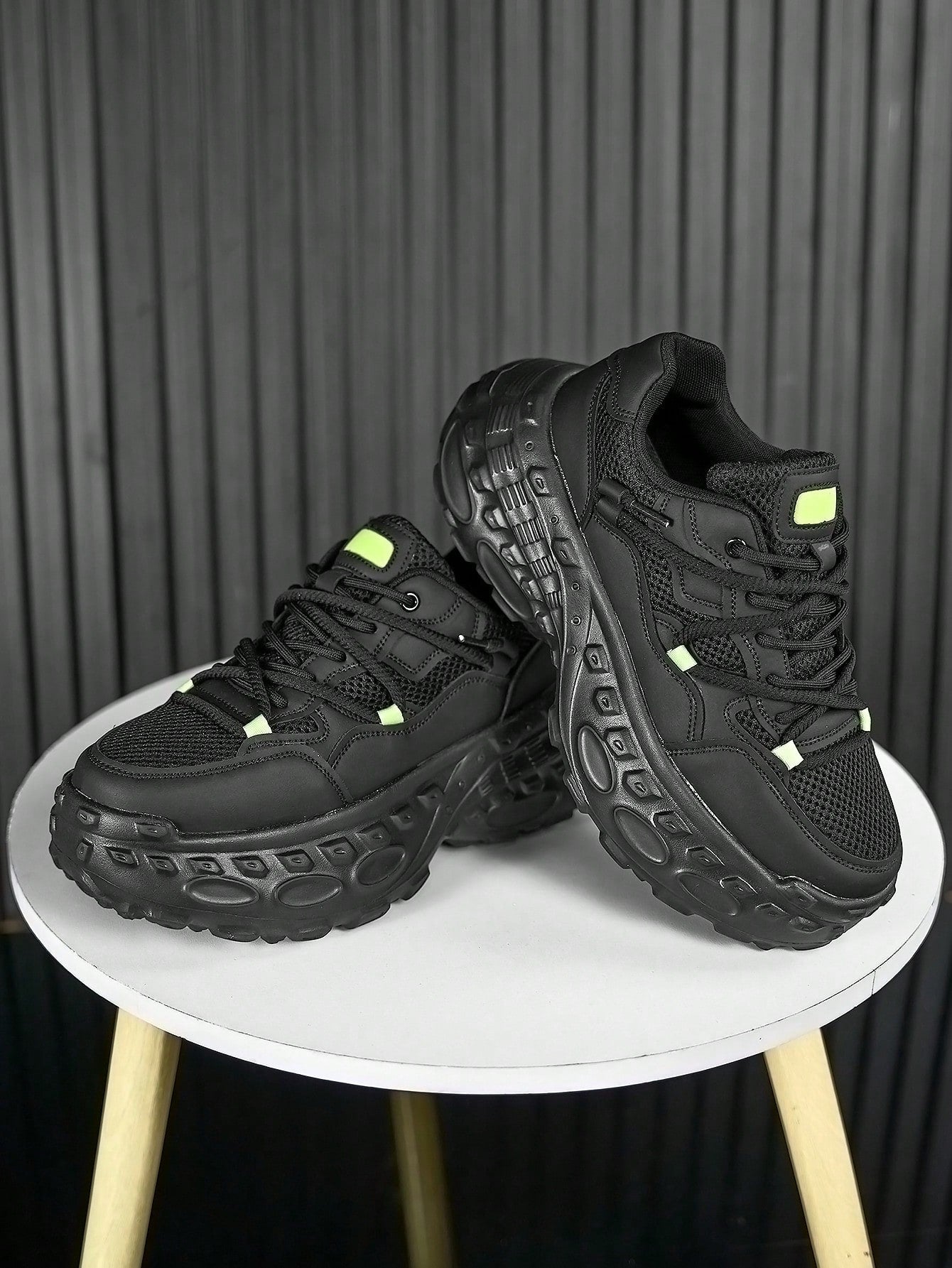 Tênis Masculino Chunky Street Design Duplo Confortável Preto / 36 Tênis Masculino Chunky Street Design Duplo Confortável