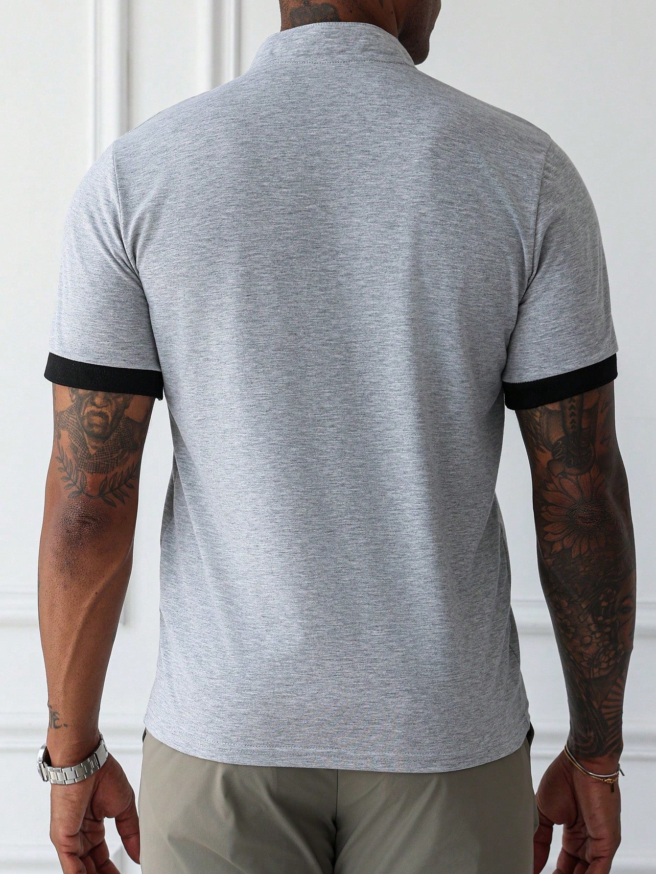 Camisa Masculina Gola Padre Botões Acabamento Premium Camisa Masculina Gola Padre Botões Acabamento Premium