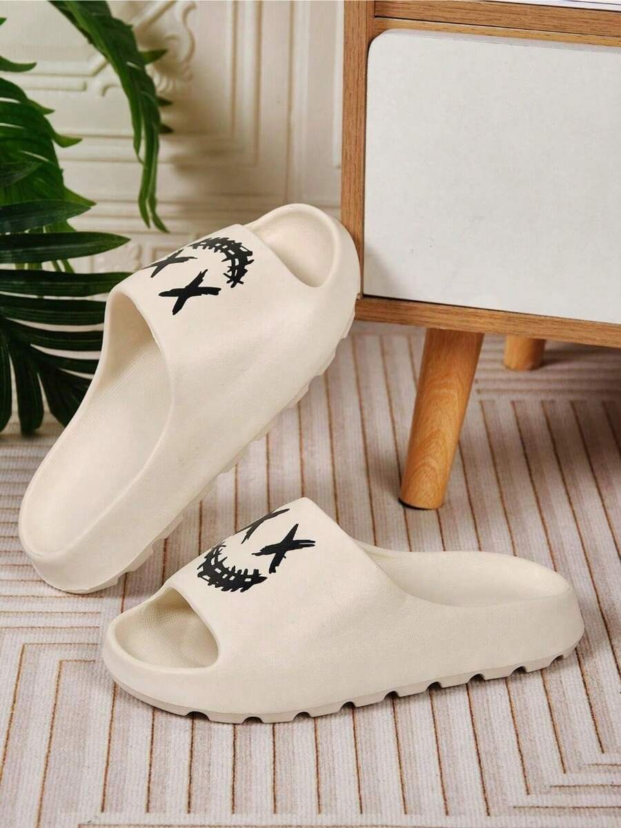 Chinelo Masculino Casual Estampado Solado Grosso Antiderrapante Bege / 36 Chinelo Masculino Casual Estampado Solado