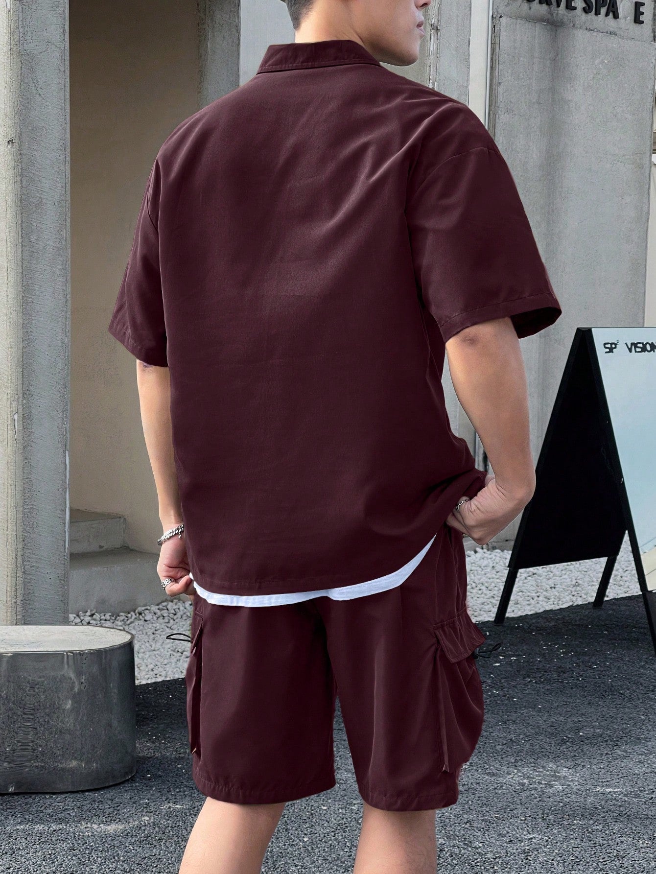 Conjunto Masculino Camisa Manga Curta E Bermuda Tecido De Linho Conjunto Masculino Camisa Manga Curta E Bermuda Tecido