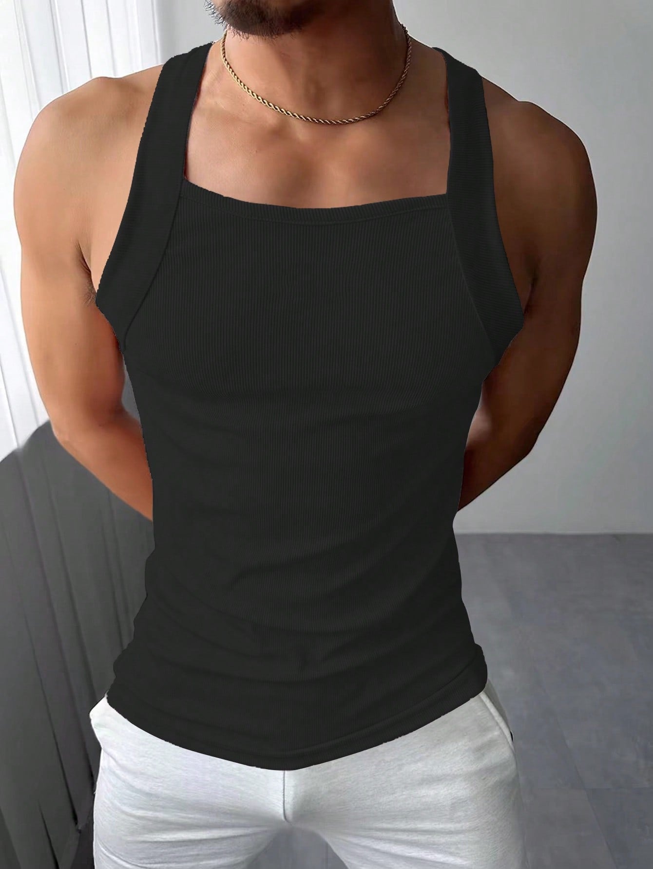 Camiseta Regata Masculina Casual Textura Canelada Camiseta Regata Masculina Casual Textura Canelada