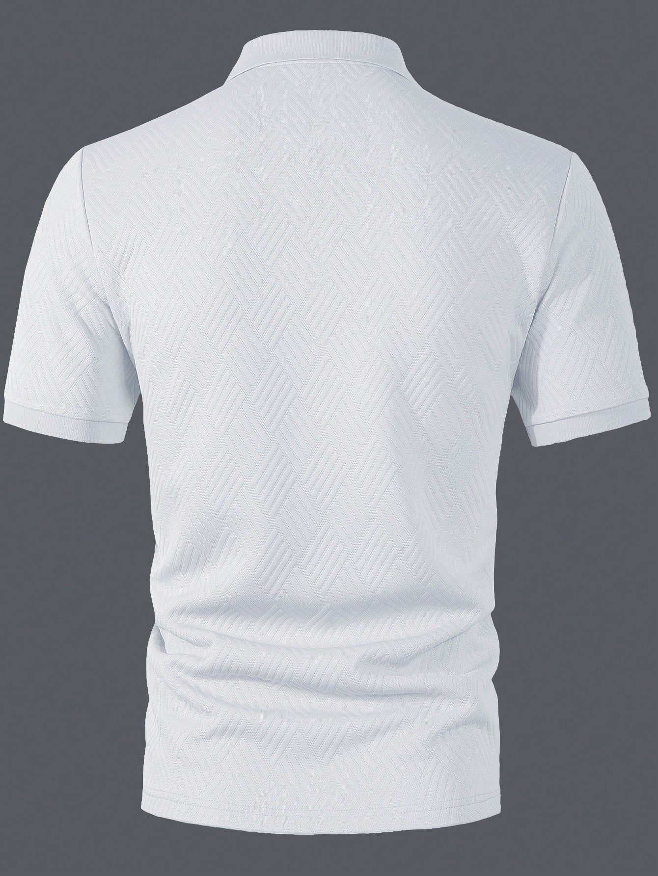 Camisa Polo Masculina Casual Estampa Texturizada Manga Curta Camisa Polo Masculina Casual Estampa Texturizada Manga