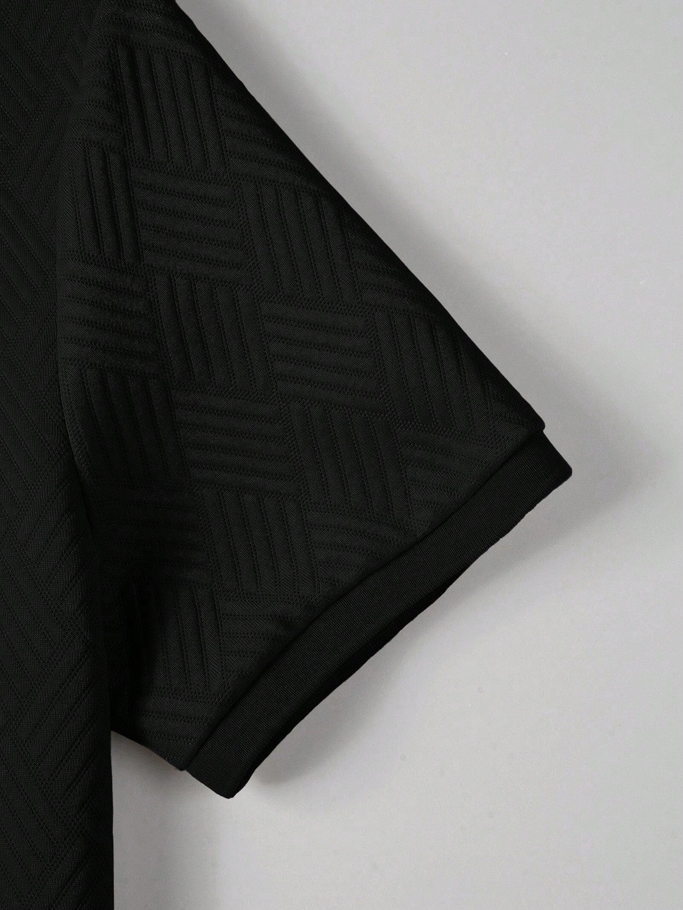 Camisa Polo Masculina Casual Estampa Texturizada Manga Curta Camisa Polo Masculina Casual Estampa Texturizada Manga