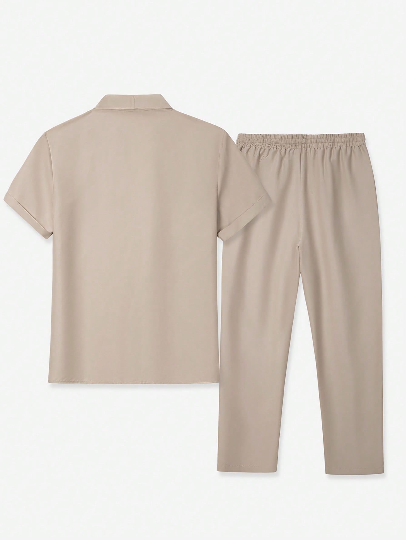 Conjunto Masculino Camisa Lisa Manga Curta E Calça Casual Conjunto Masculino Camisa Lisa Manga Curta E Calça Casual