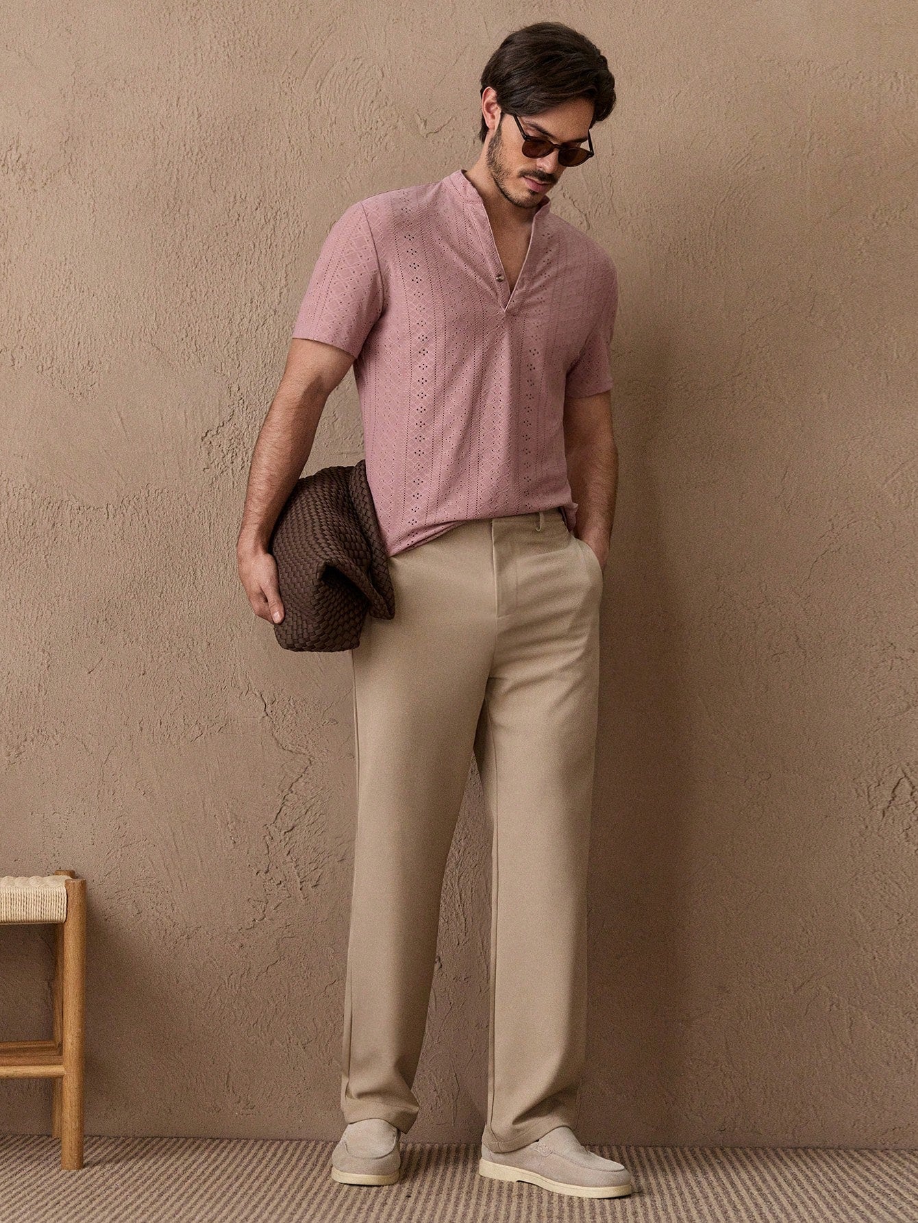 Camiseta Masculina Gola Padre Textura Rendada Camiseta Masculina Gola Padre Textura Rendada