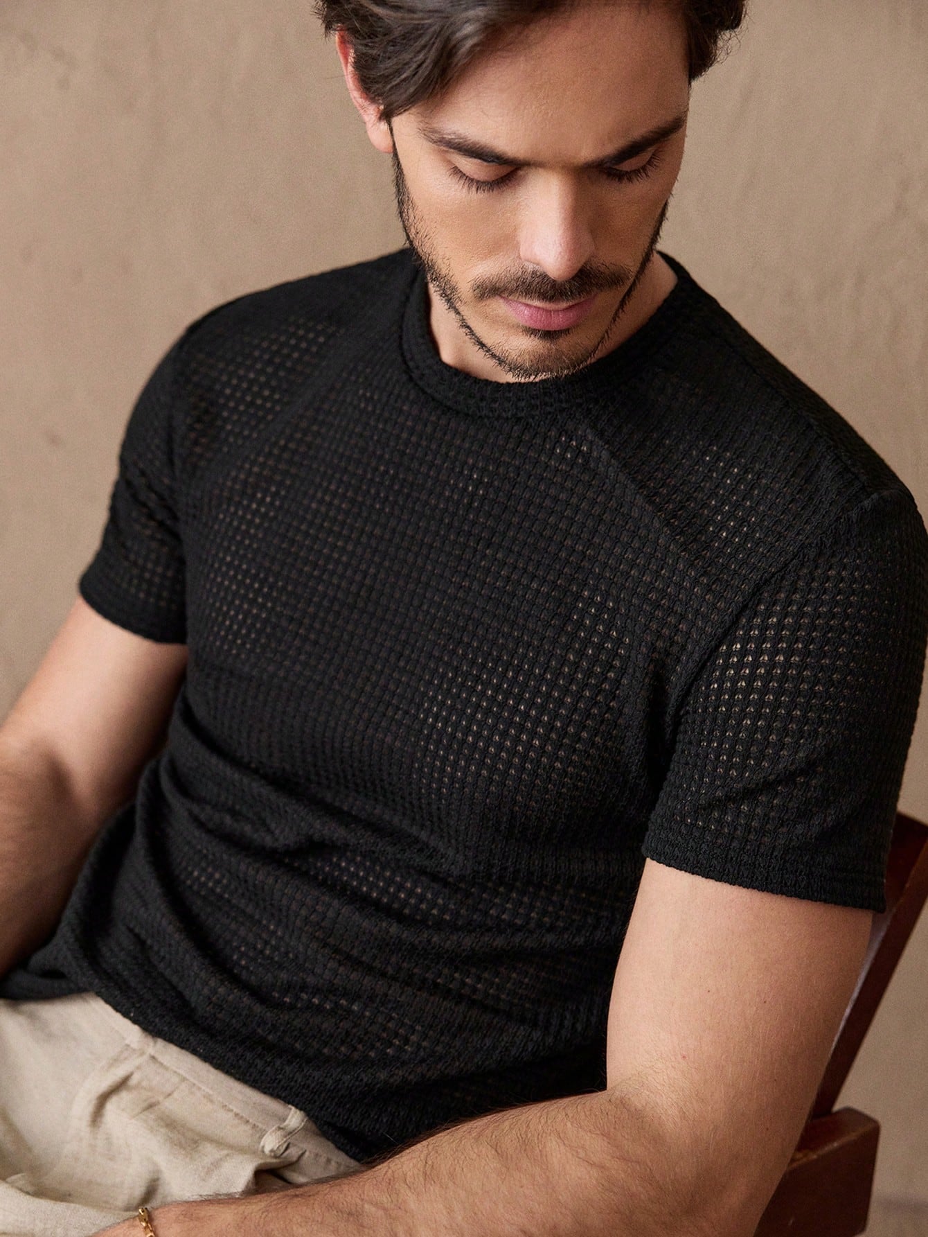 Camisa Masculina Slim Textura Elegante Moderna Camisa Masculina Slim Textura Elegante Moderna