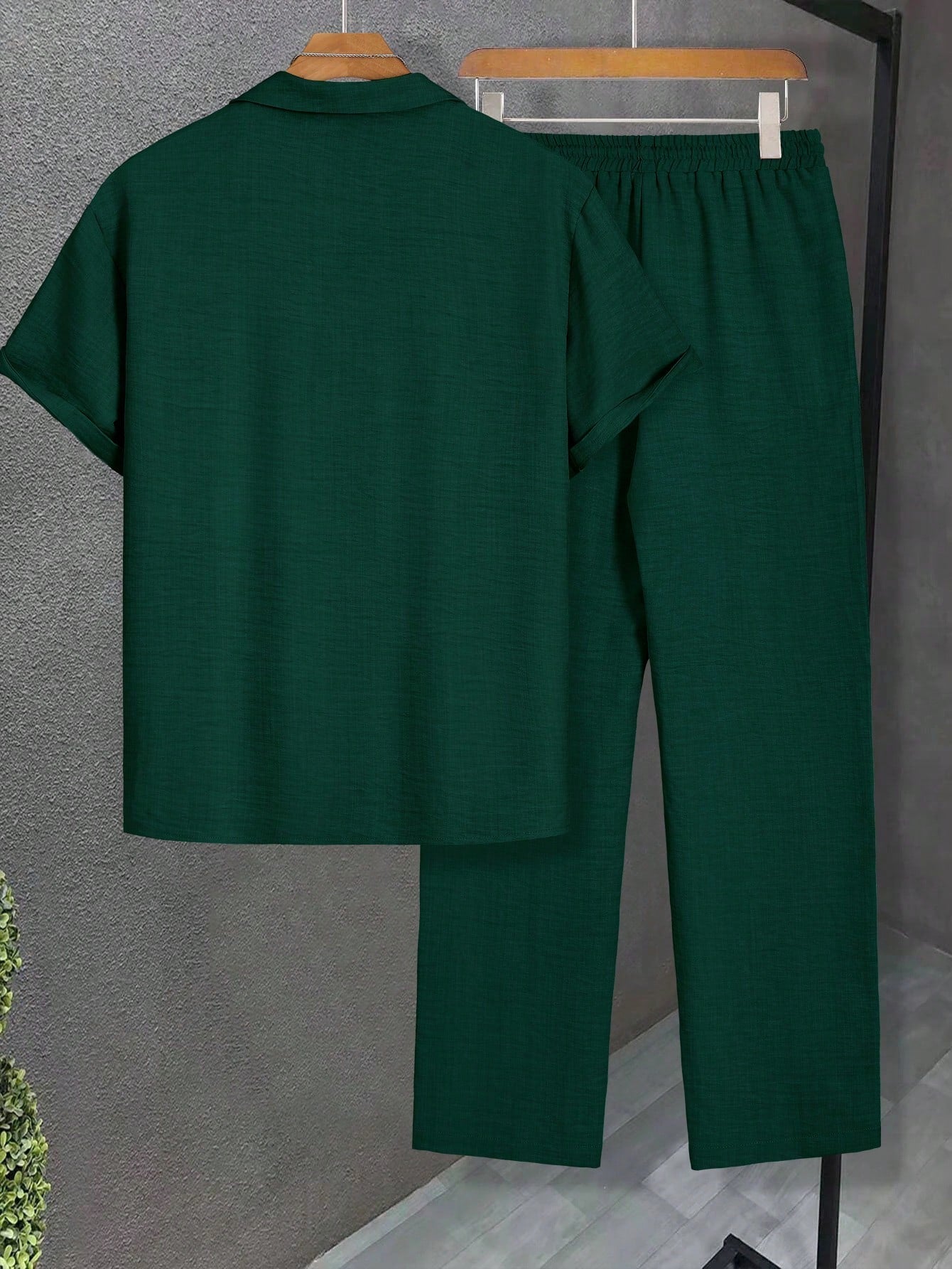 Conjunto Masculino Camisa Manga Curta E Calça Leve Estilo Casual Conjunto Masculino Camisa Manga Curta E Calça Leve