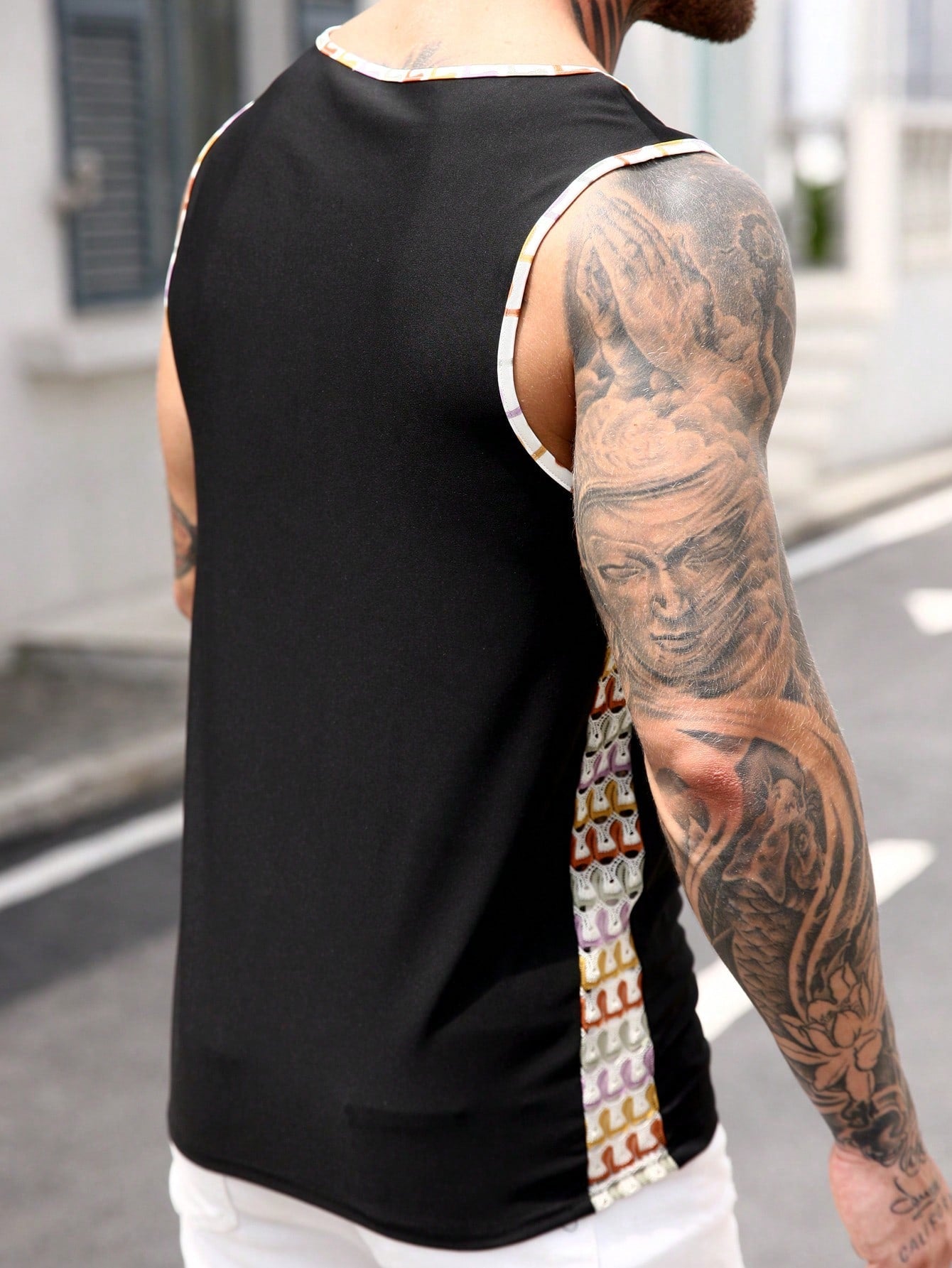 Camiseta Regata Masculina Bolso Estampa Casual Versátil Camiseta Regata Masculina Bolso Estampa Casual Versátil