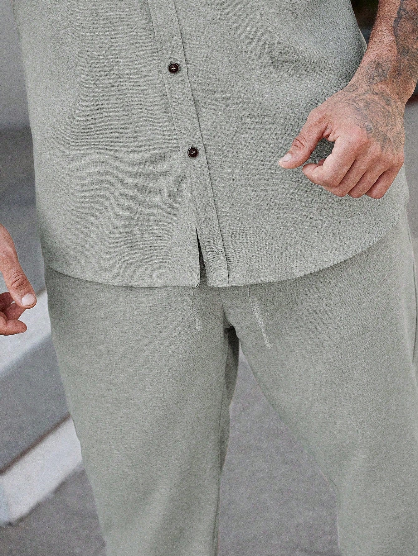 Conjunto Masculino Camisa Oversized E Calça Casual Minimalista Conjunto Masculino Camisa Oversized E Calça Casual