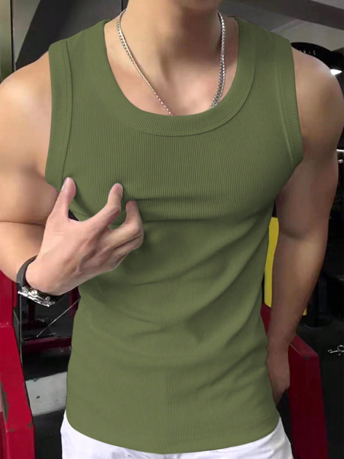 Camiseta Regata Masculina Slim Texturizada Com Elasticidade Camiseta Regata Masculina Slim Texturizada Com Elasticidade