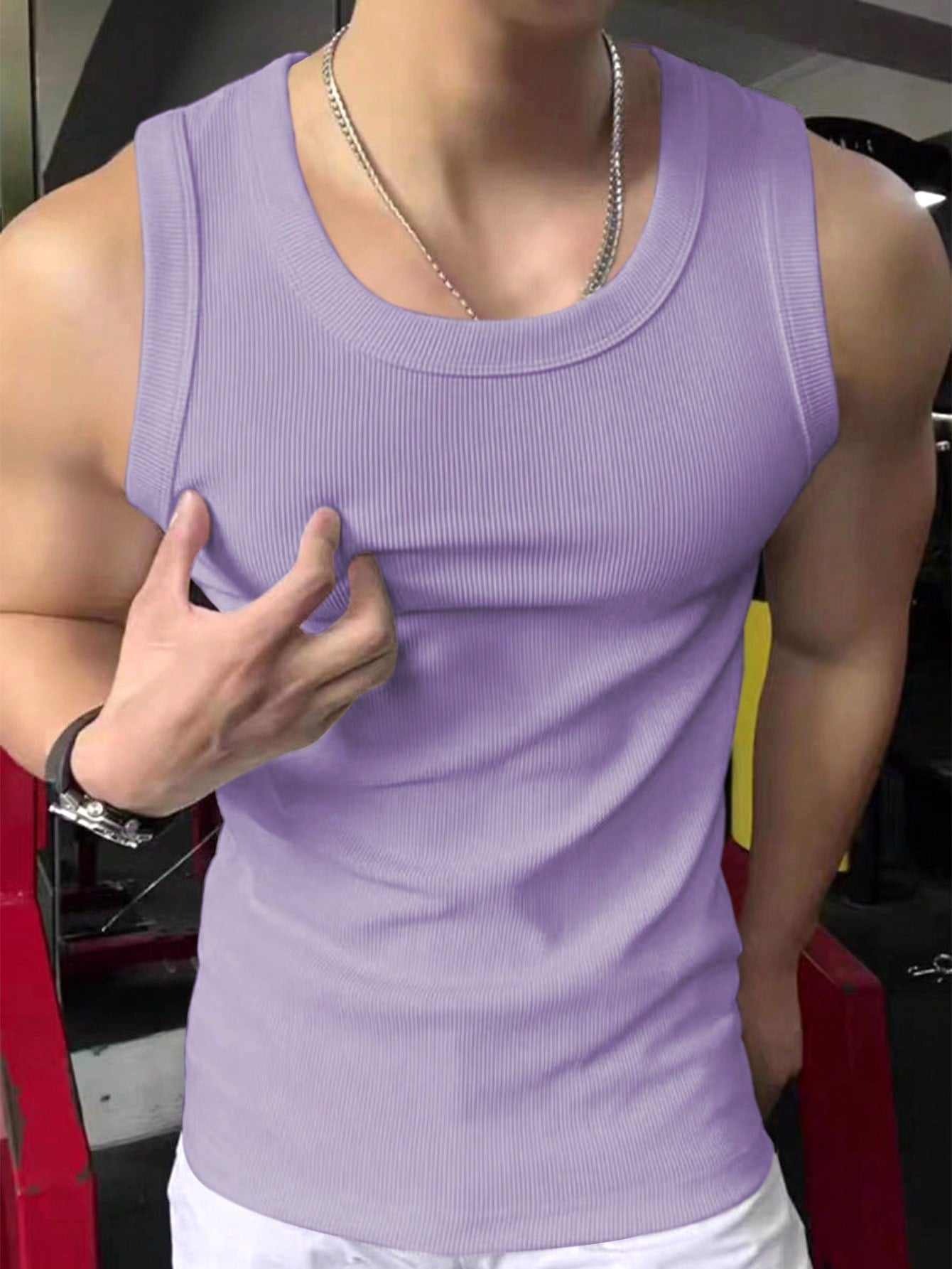 Camiseta Regata Masculina Slim Texturizada Com Elasticidade Camiseta Regata Masculina Slim Texturizada Com Elasticidade