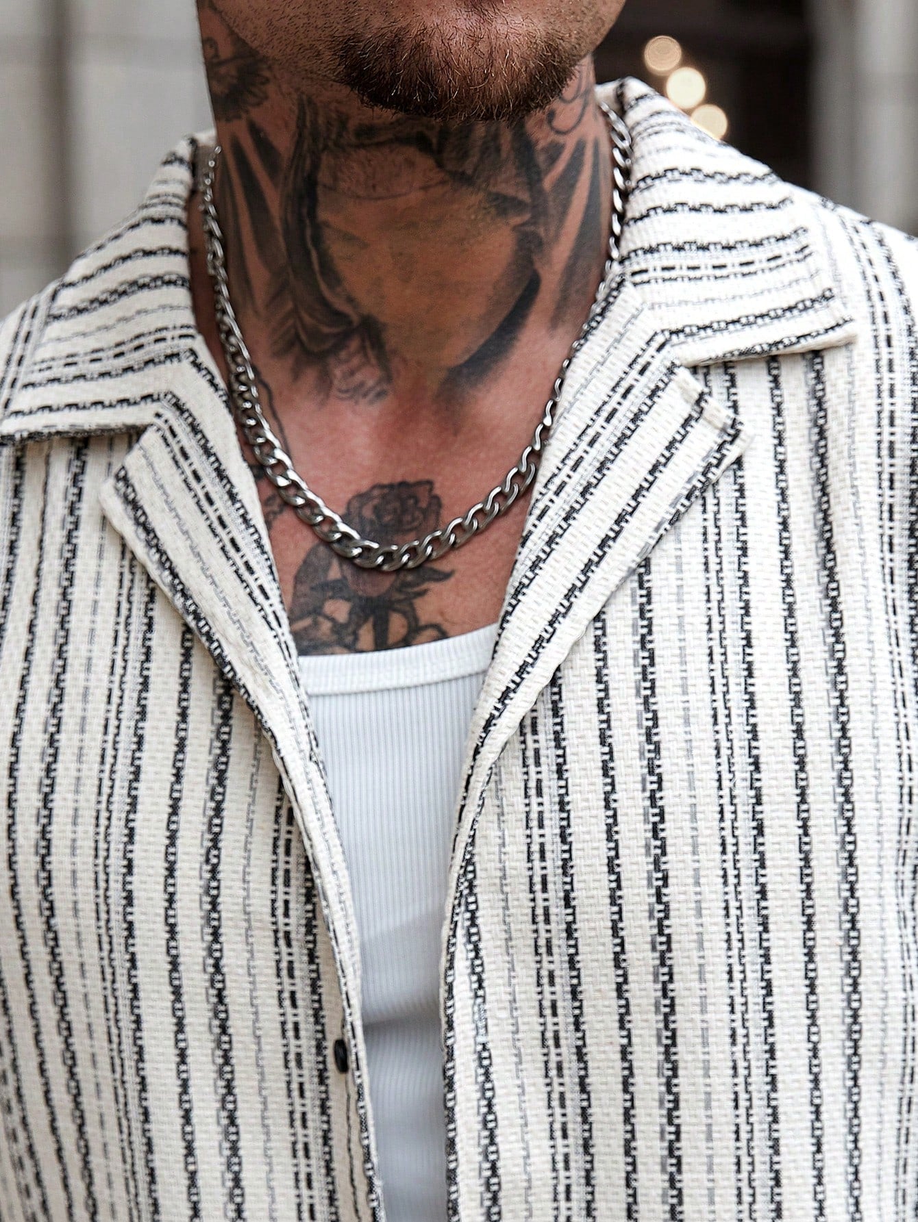 Conjunto Masculino Camisa Guayabera Listrada E Calça Retrô Conjunto Masculino Camisa Guayabera Listrada E Calça Retrô