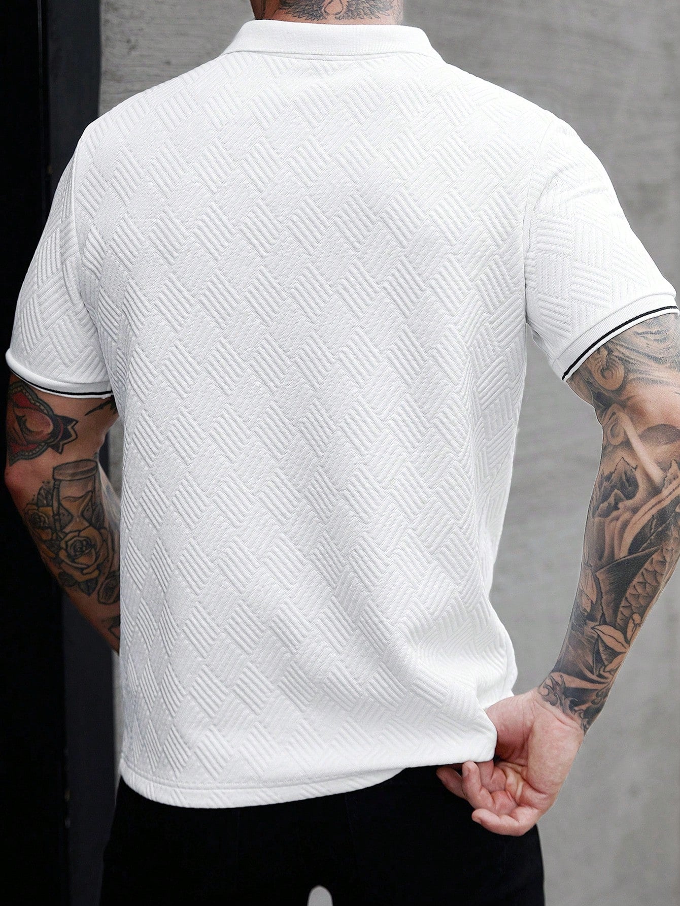 Camisa Polo Masculina Casual Detalhe Color Block Botões Camisa Polo Masculina Casual Detalhe Color Block Botões