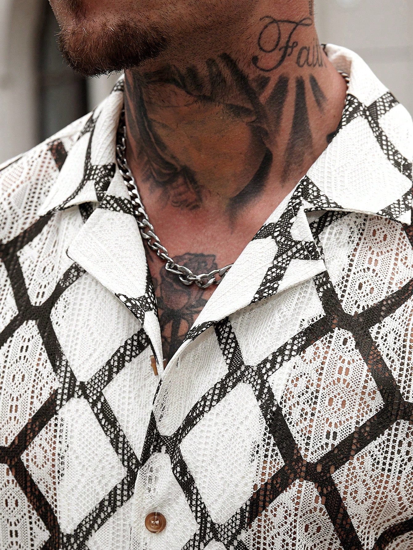 Camisa Masculina De Botão Estampa Geométrica Visual Impactante Camisa Masculina De Botão Estampa Geométrica Visual