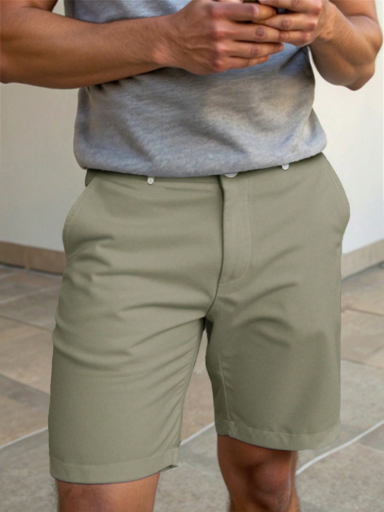 Shorts Masculino Cargo Casual Com Bolsos Funcionais Verde / PP Shorts Masculino Cargo Casual Com Bolsos Funcionais