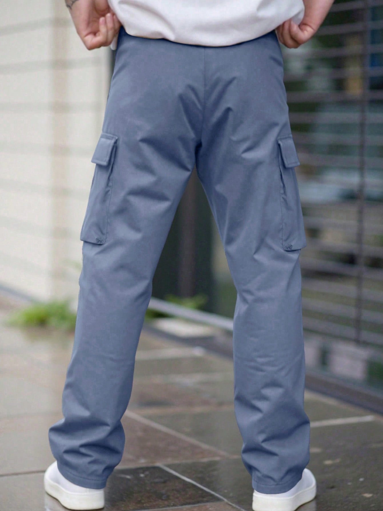 Calça Masculina Cargo Slim Com Bolsos Funcionais Calça Masculina Cargo Slim Com Bolsos Funcionais