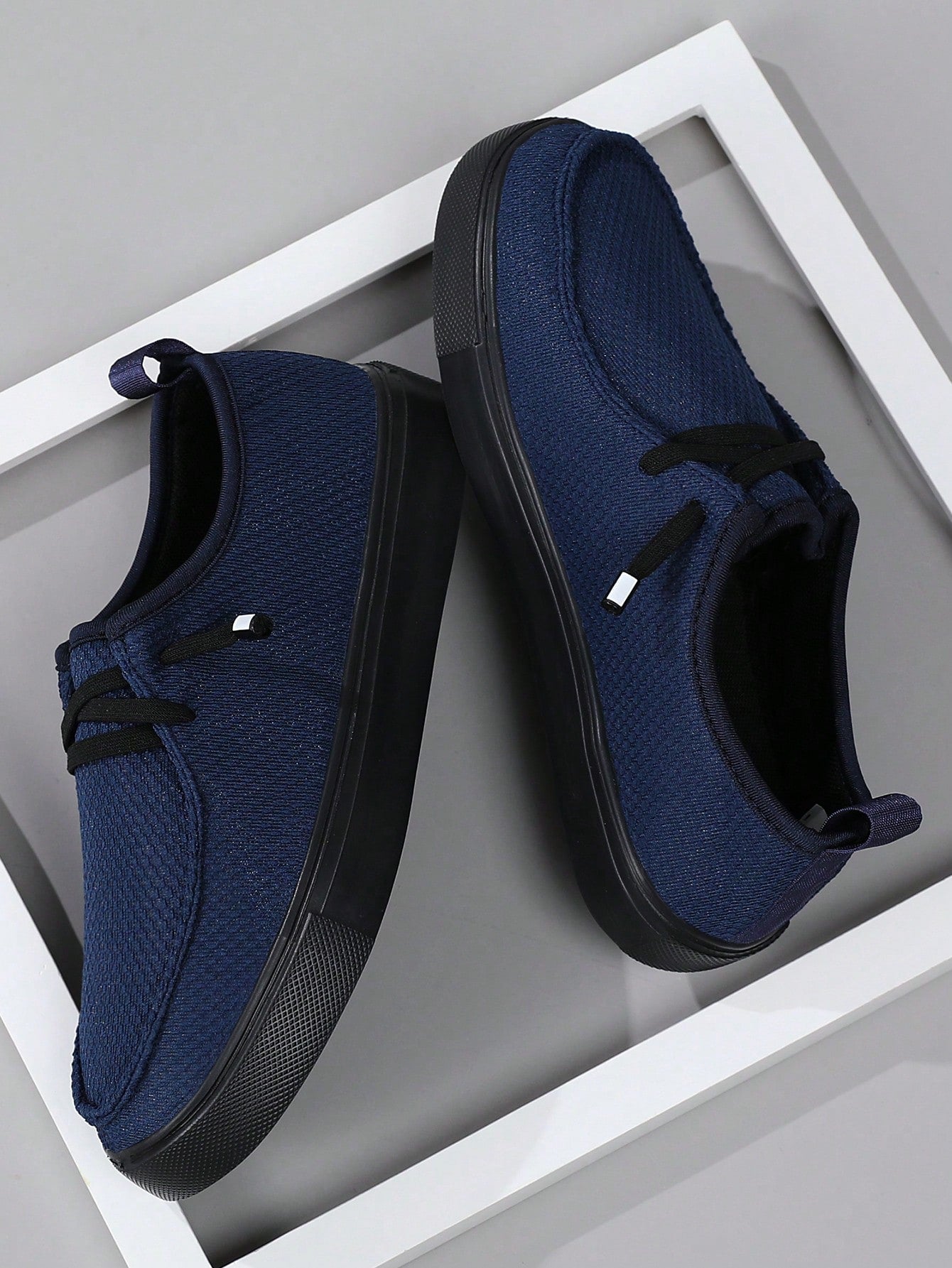 Tênis Masculino Casual Leve Slip On Malha Respirável Confortável Azul Marinho / 36 Tênis Masculino Casual Leve Slip On