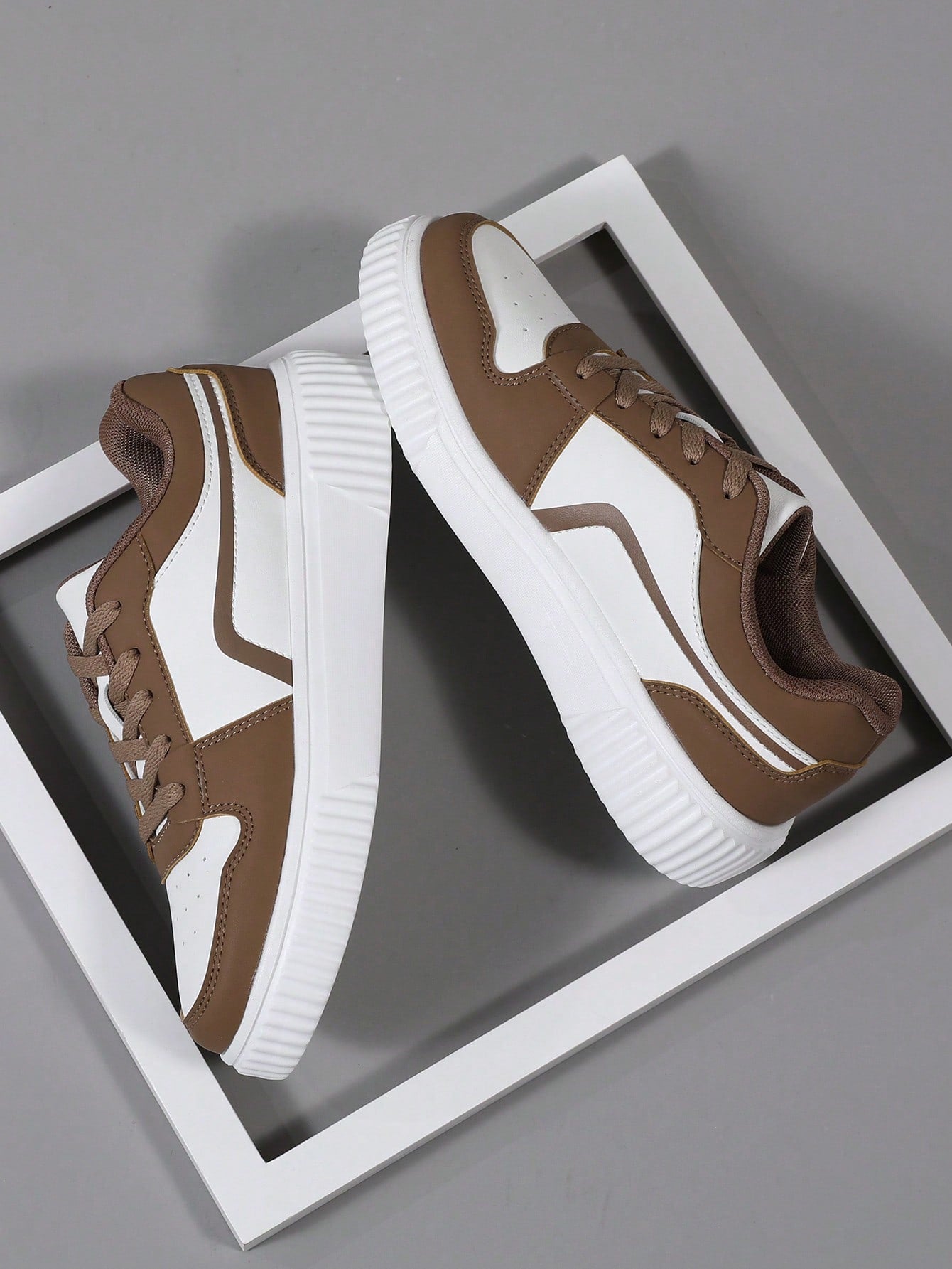 Tênis Masculino Casual Estilo Street Palmilha Macia Marrom / 36 Tênis Masculino Casual Estilo Street Palmilha Macia