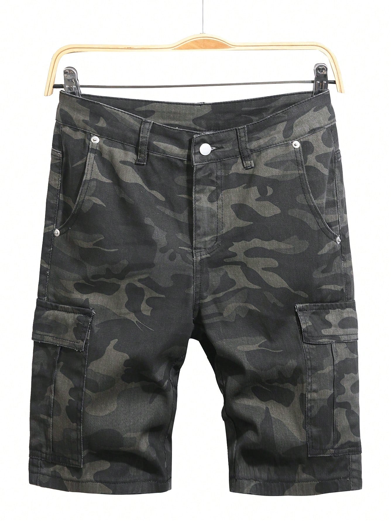 Shorts Masculino Cargo Camuflado Com Estilo Militar Urbano Shorts Masculino Cargo Camuflado Com Estilo Militar Urbano