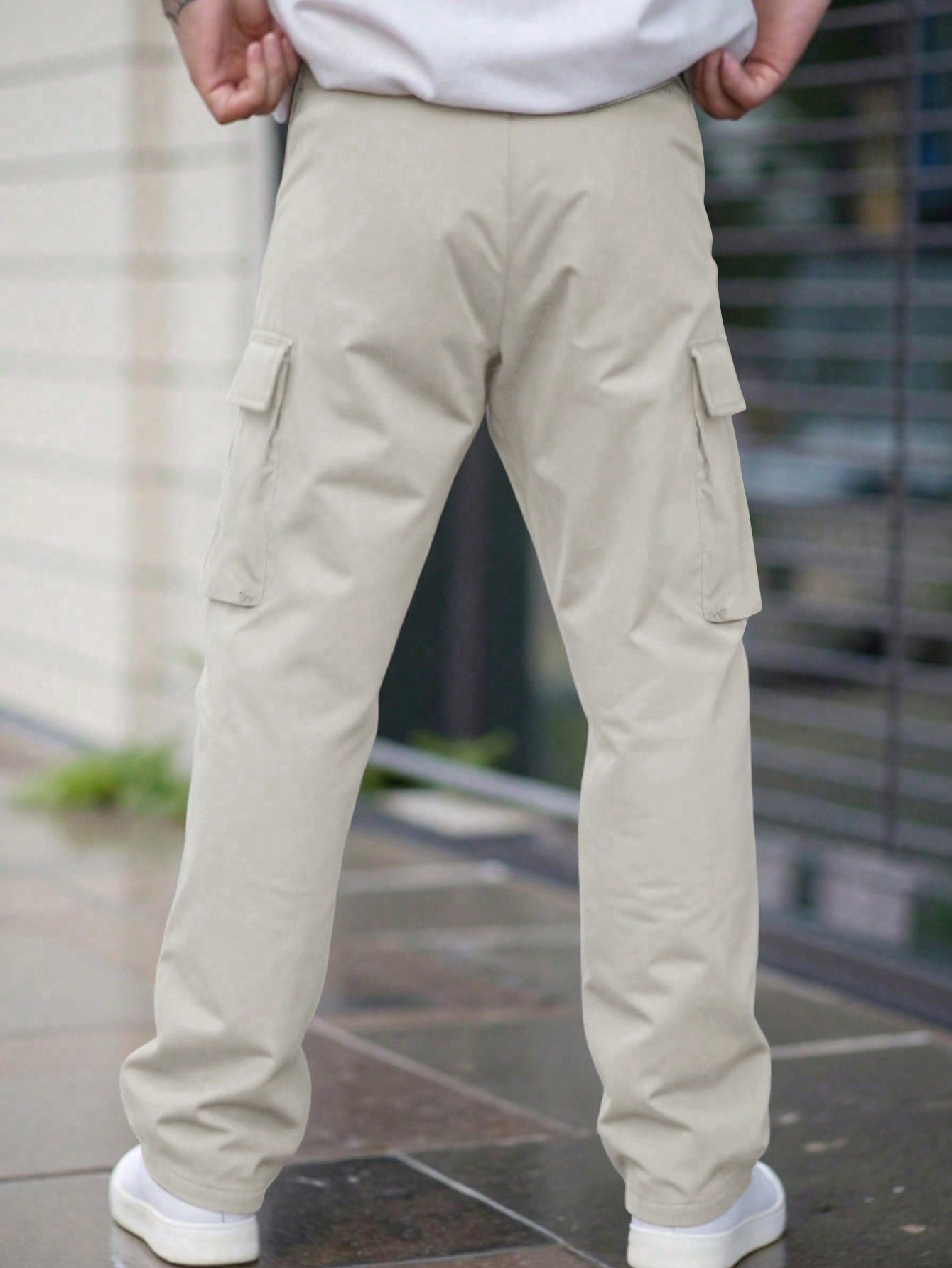 Calça Masculina Cargo Slim Com Bolsos Funcionais Calça Masculina Cargo Slim Com Bolsos Funcionais