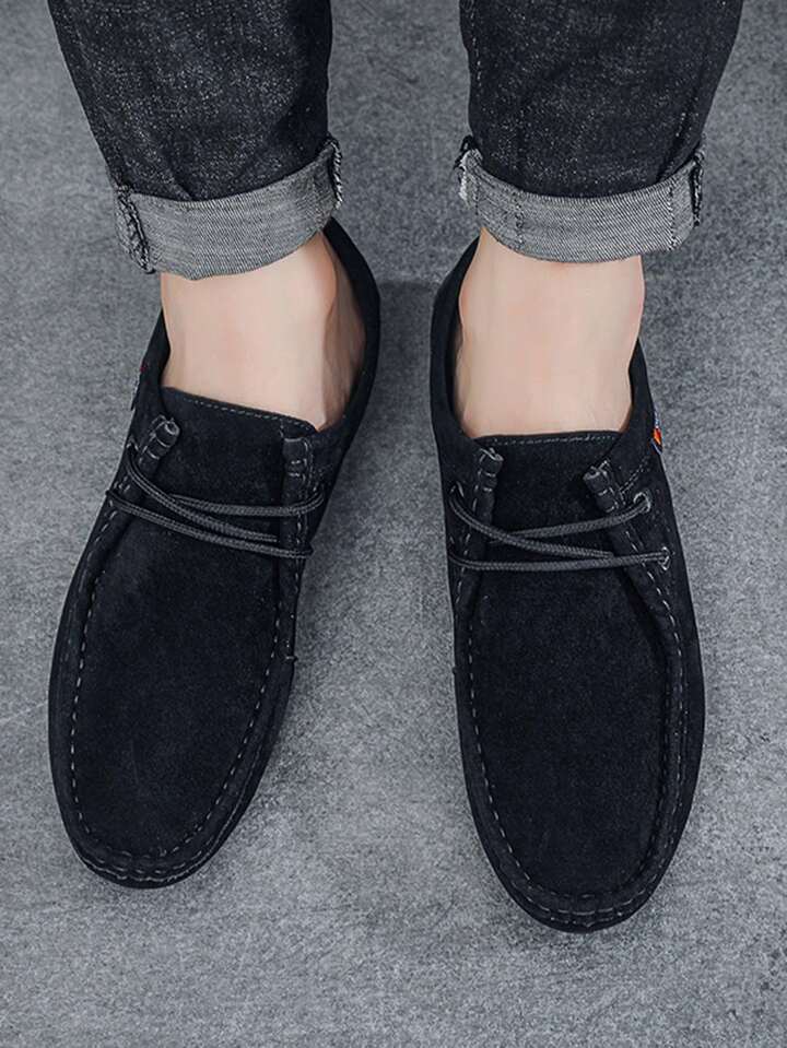 Tênis Masculino Casual Camurça Cadarço Solado Antiderrapante Tênis Masculino Casual Camurça Cadarço Solado