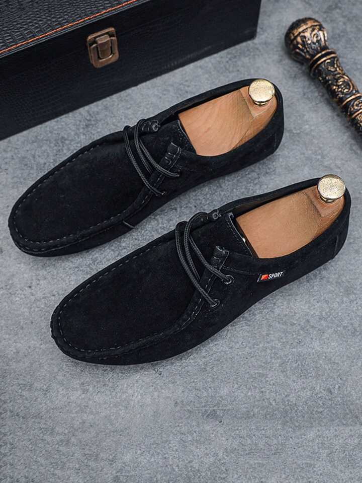 Tênis Masculino Casual Camurça Cadarço Solado Antiderrapante Tênis Masculino Casual Camurça Cadarço Solado