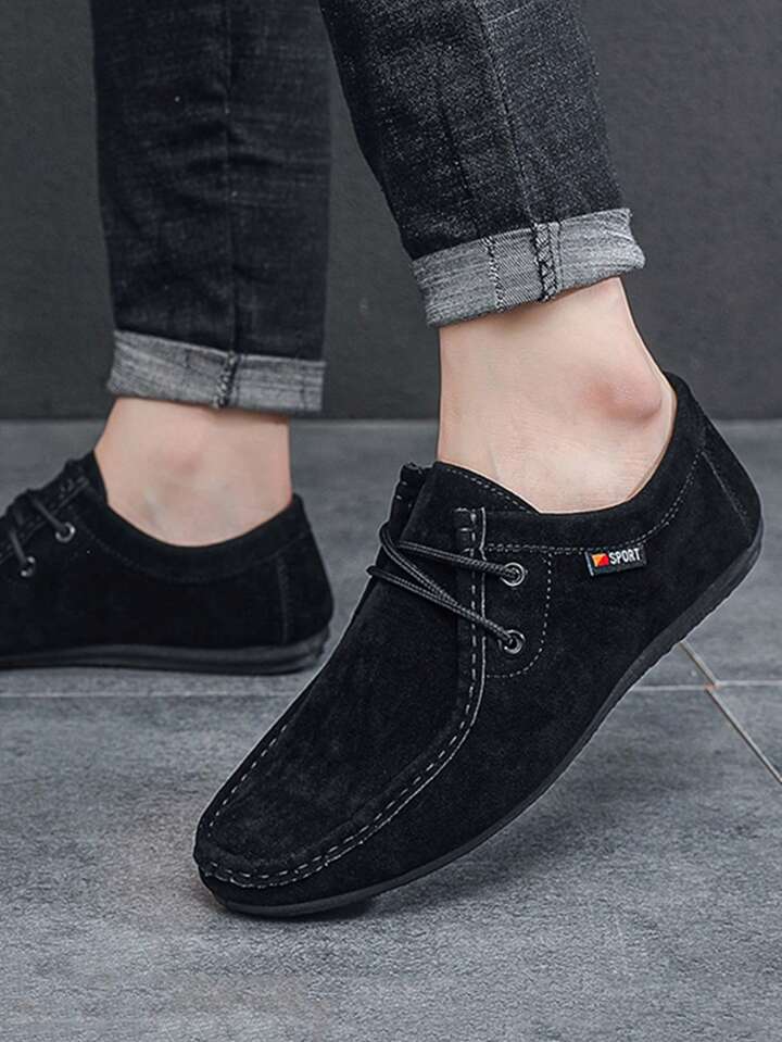 Tênis Masculino Casual Camurça Cadarço Solado Antiderrapante Tênis Masculino Casual Camurça Cadarço Solado