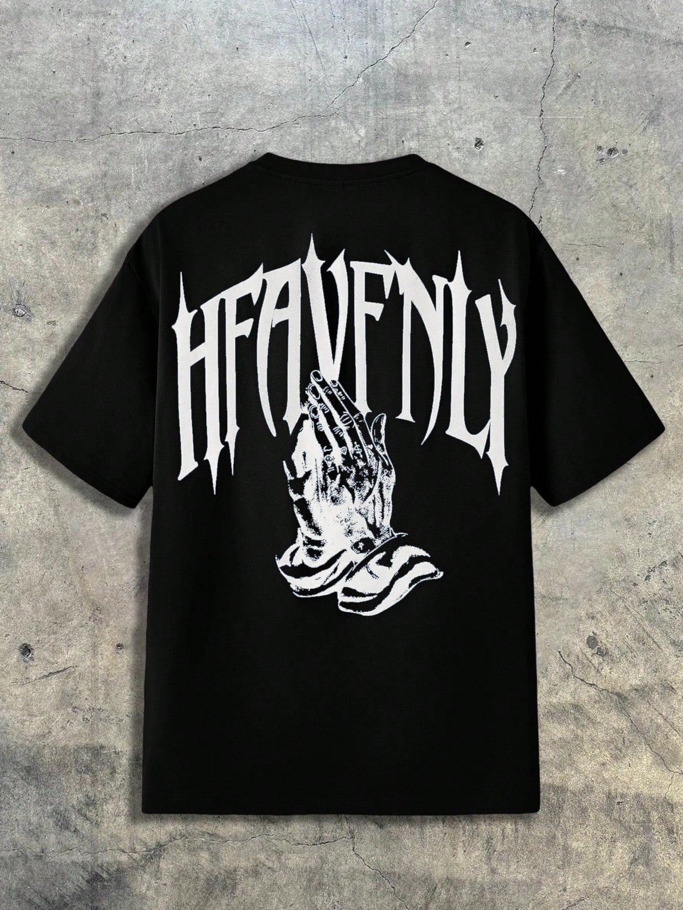 Camiseta Masculina Estampa Mãos Orando Urbanas Preto / PP Camiseta Masculina Estampa Mãos Orando Urbanas