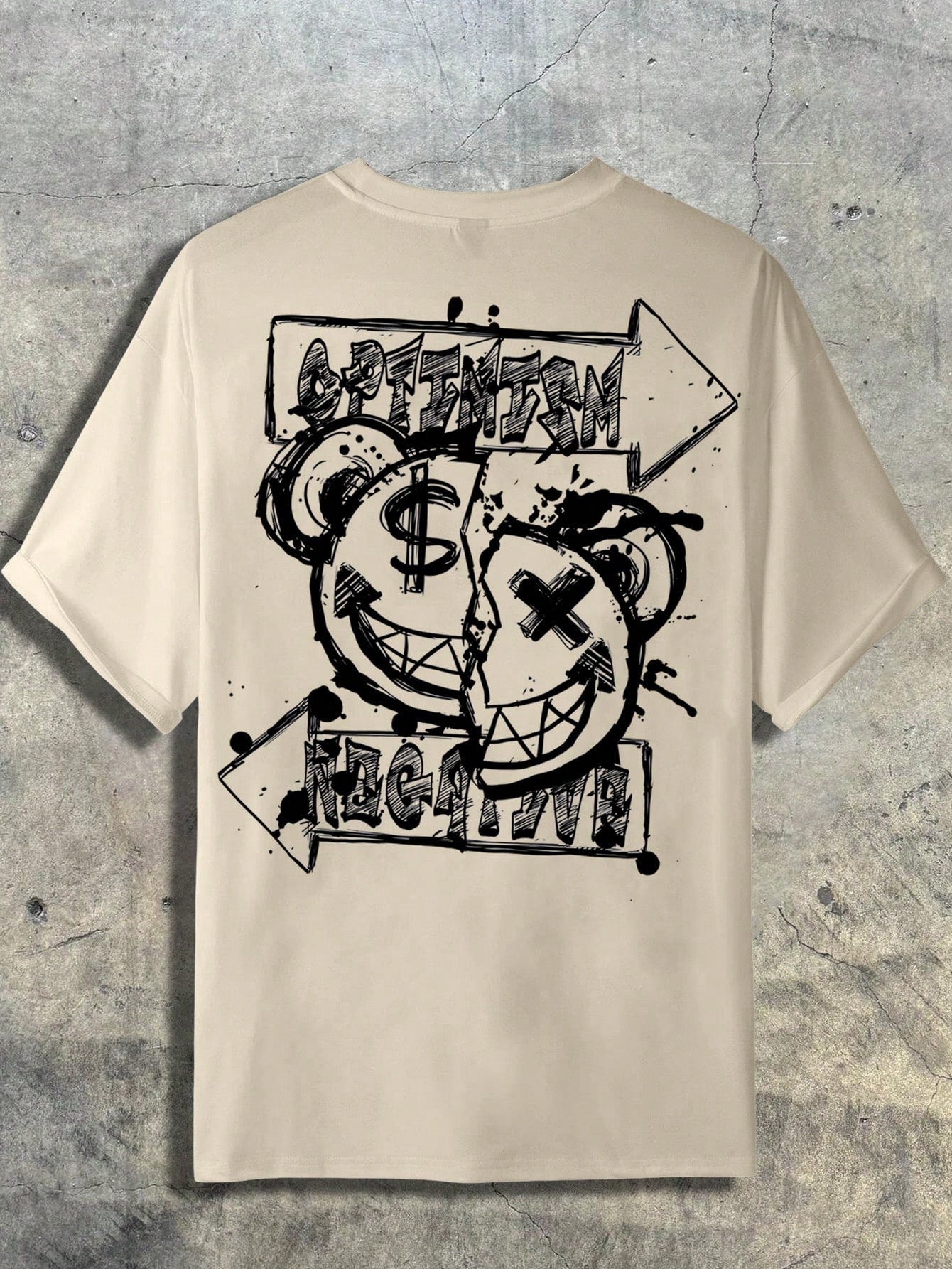 Camiseta Masculina Oversized Estampa Street Graffiti Camiseta Masculina Oversized Estampa Street Graffiti