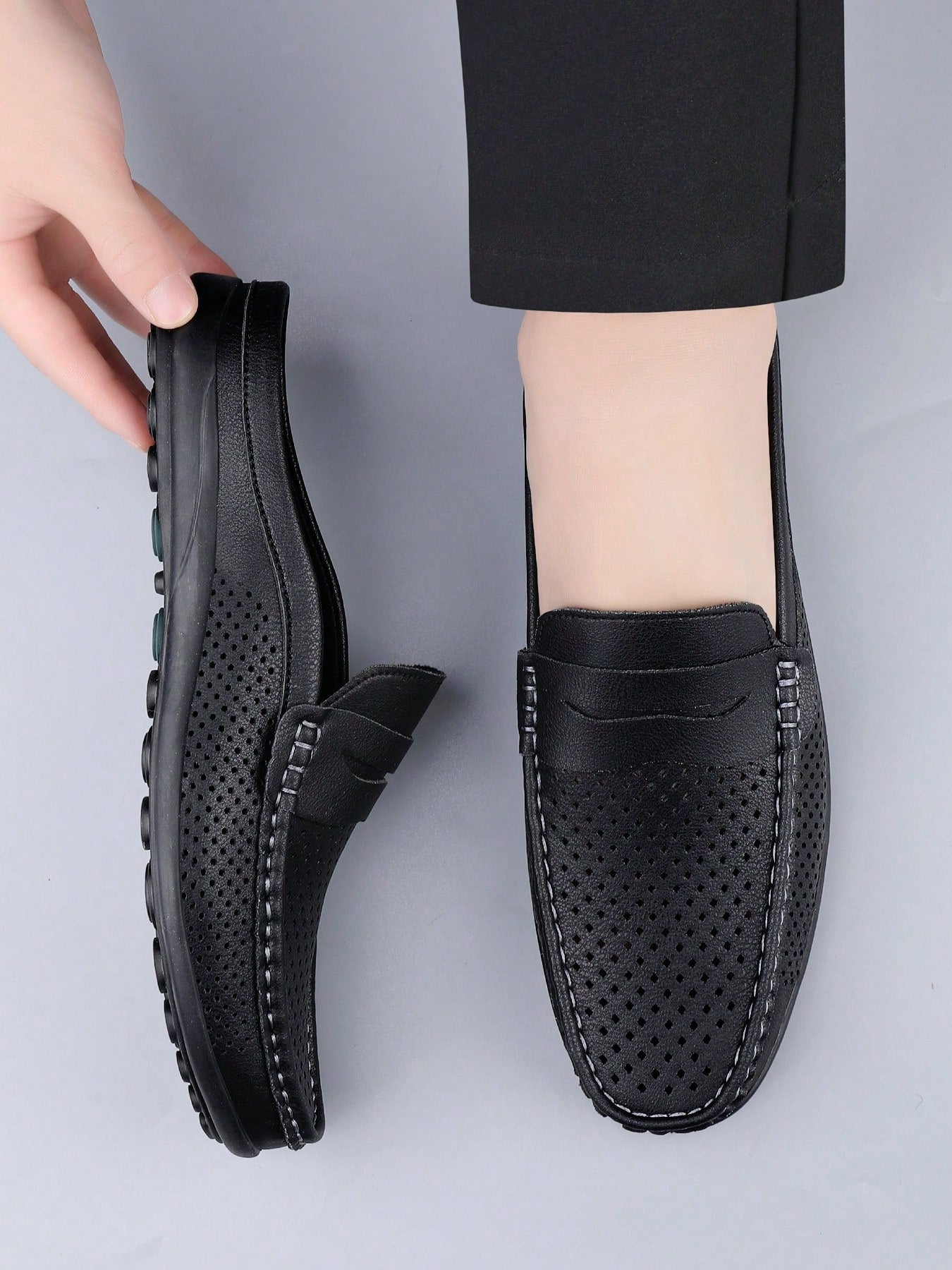 Mocassim Masculino Mule Perfurado Solado Confortável Mocassim Masculino Mule Perfurado Solado Confortável