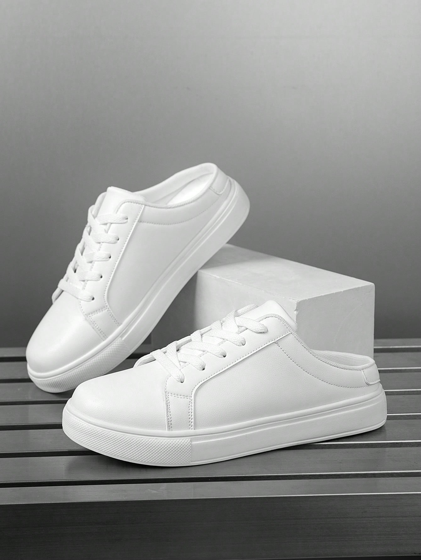 Tênis Masculino Casual Caminhada Cadarço Solado Antiderrapante Branco / 36 Tênis Masculino Casual Caminhada Cadarço