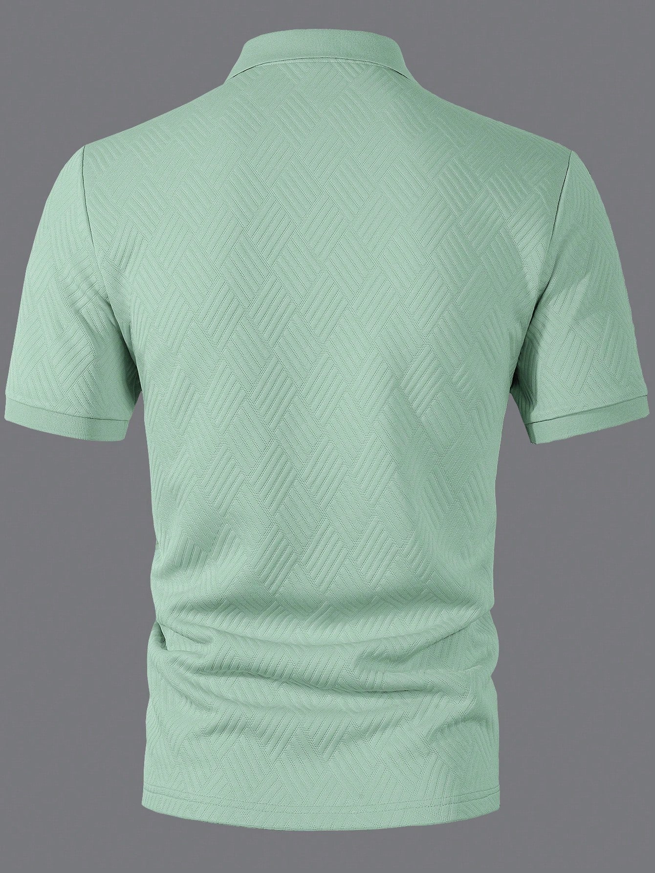 Camisa Polo Masculina Casual Estampa Texturizada Manga Curta Camisa Polo Masculina Casual Estampa Texturizada Manga