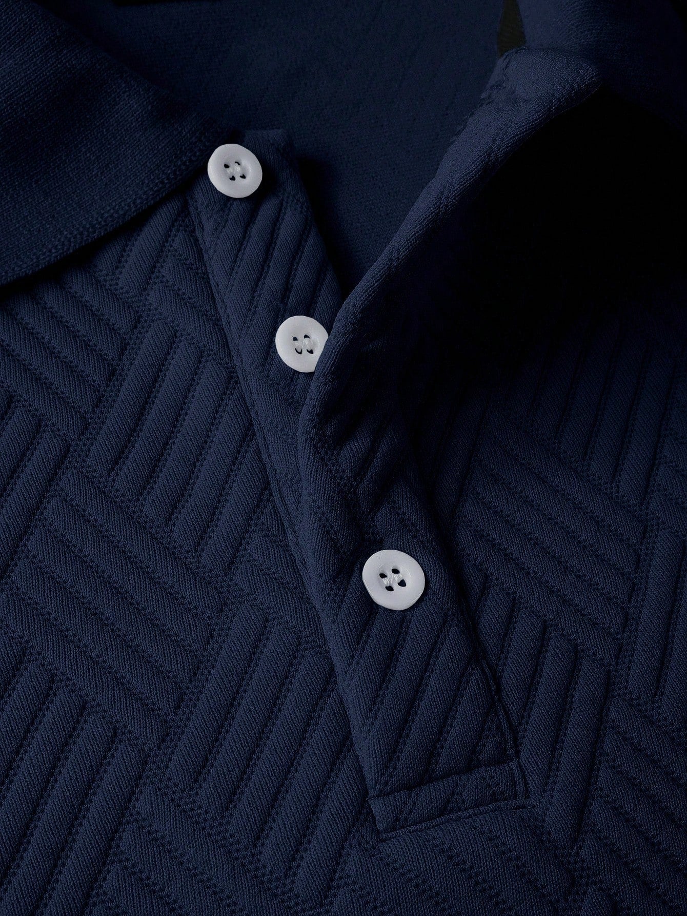 Camisa Polo Masculina Casual Estampa Texturizada Manga Curta Camisa Polo Masculina Casual Estampa Texturizada Manga