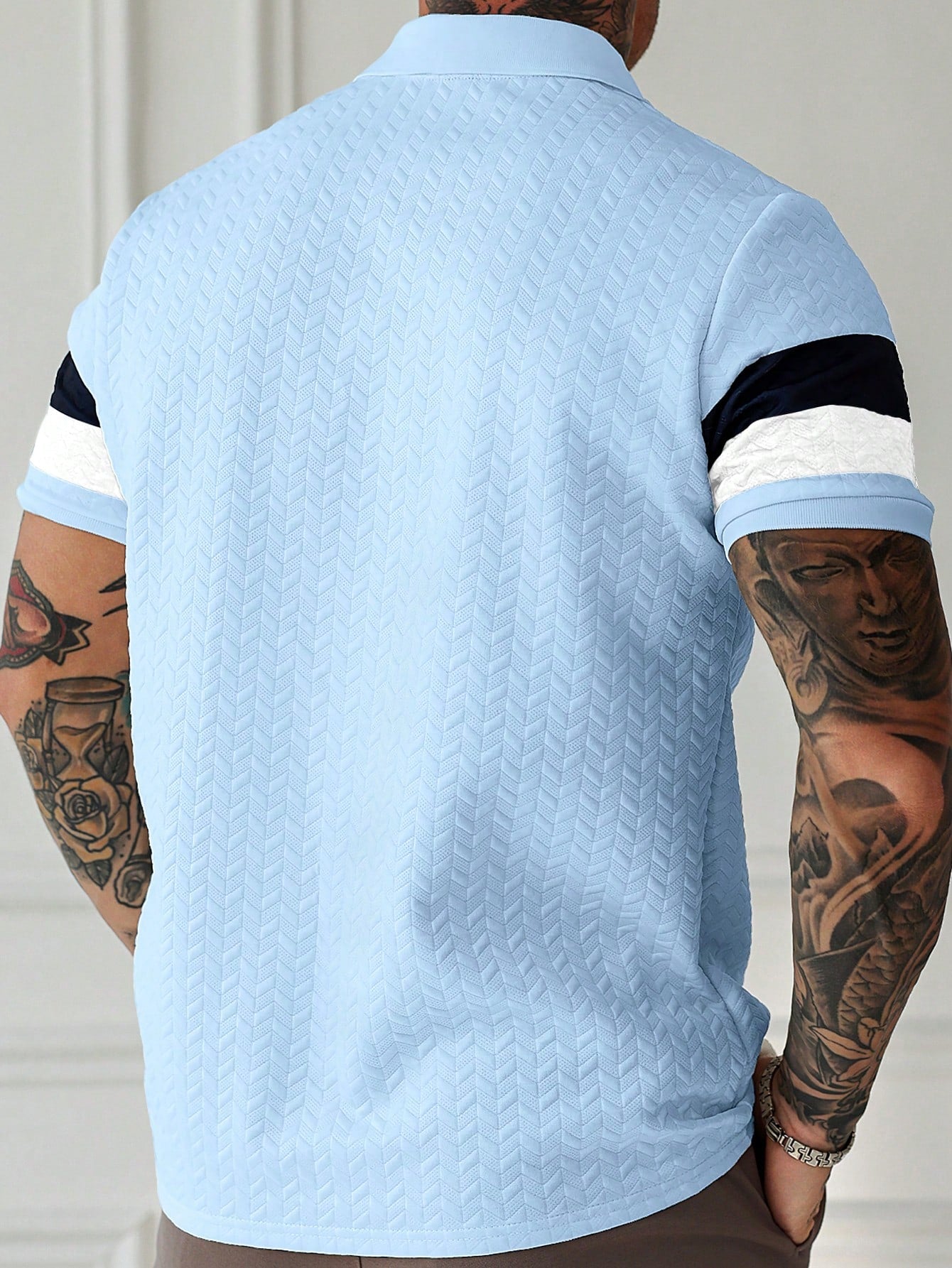 Camisa Polo Masculina Texturizada Listras Elegantes Camisa Polo Masculina Texturizada Listras Elegantes