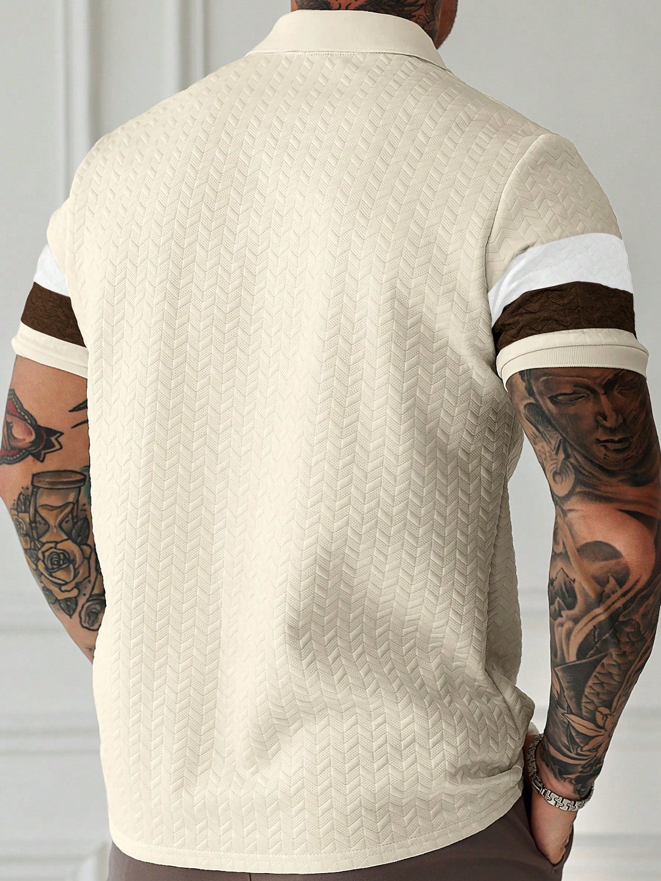 Camisa Polo Masculina Texturizada Listras Elegantes Camisa Polo Masculina Texturizada Listras Elegantes