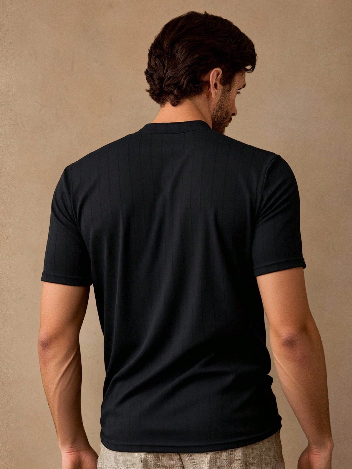 Camisa Masculina Slim Gola Padre Textura Elegante Camisa Masculina Slim Gola Padre Textura Elegante