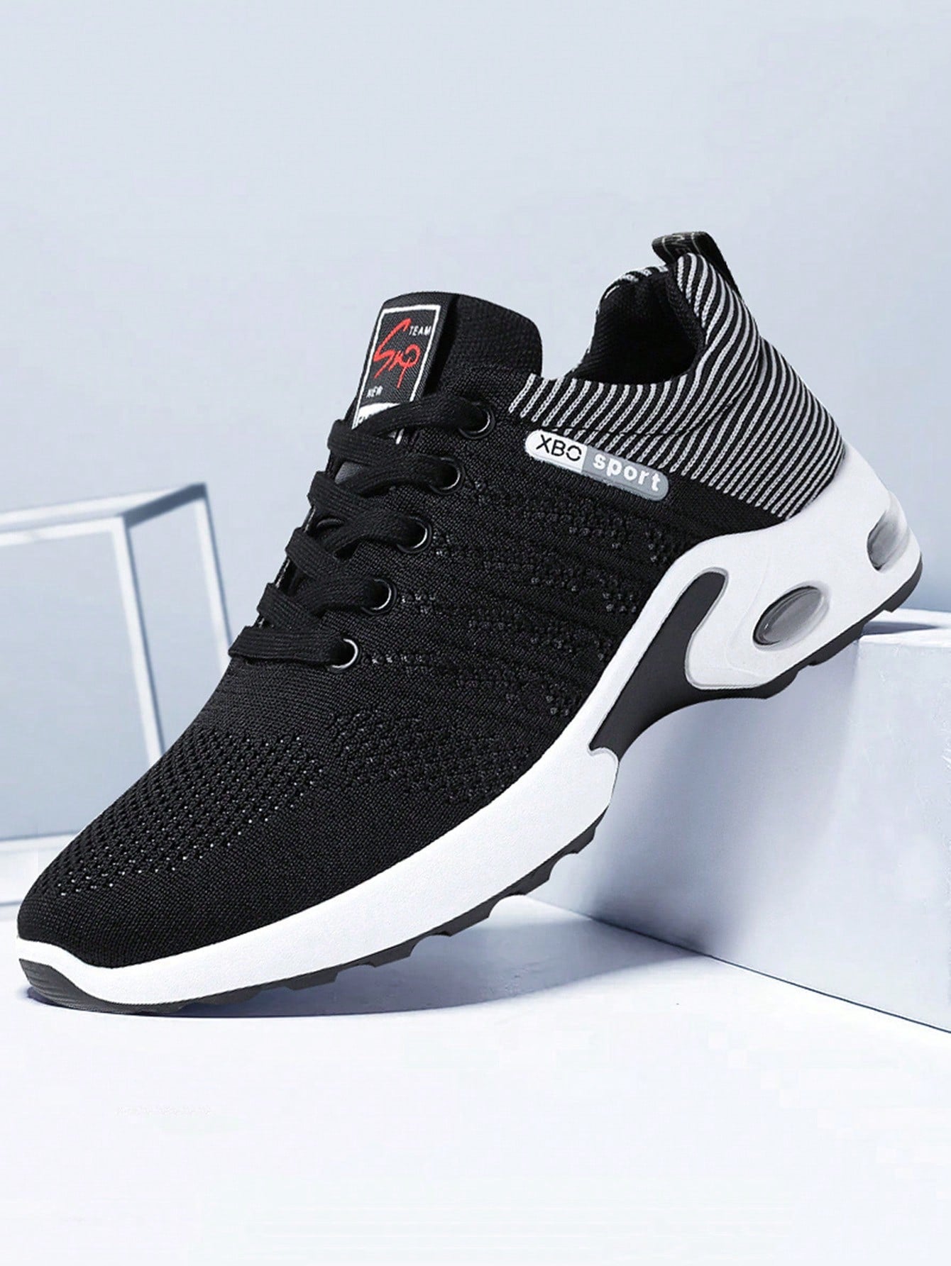 Tênis Masculino Color Blocking Knit Air Cushion Respirável Amortecimento Tênis Masculino Color Blocking Knit Air