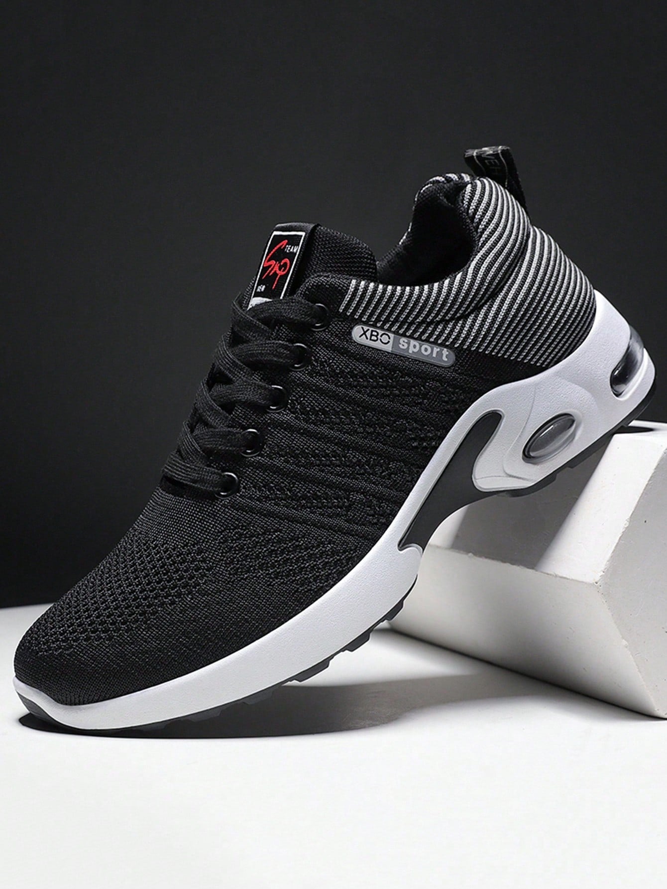 Tênis Masculino Color Blocking Knit Air Cushion Respirável Amortecimento Tênis Masculino Color Blocking Knit Air