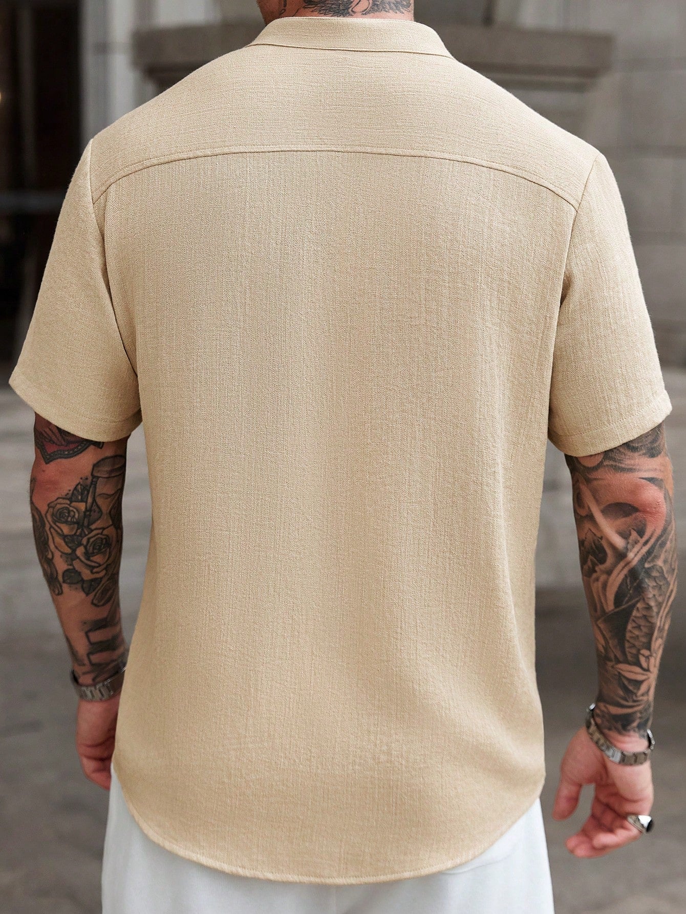 Camisa Masculina Gola Padre Visual Clean Caimento Nobre Camisa Masculina Gola Padre Visual Clean Caimento Nobre