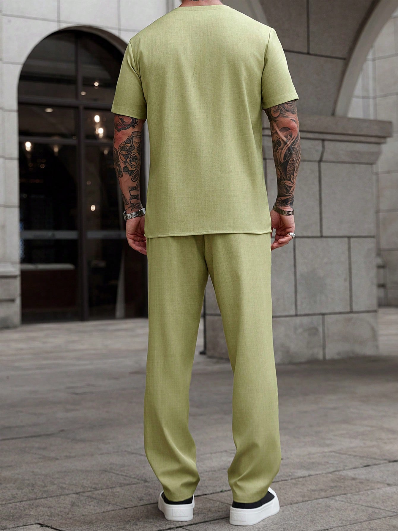 Conjunto Masculino Camisa Gola Padre E Calça Texturizada Conjunto Masculino Camisa Gola Padre E Calça Texturizada