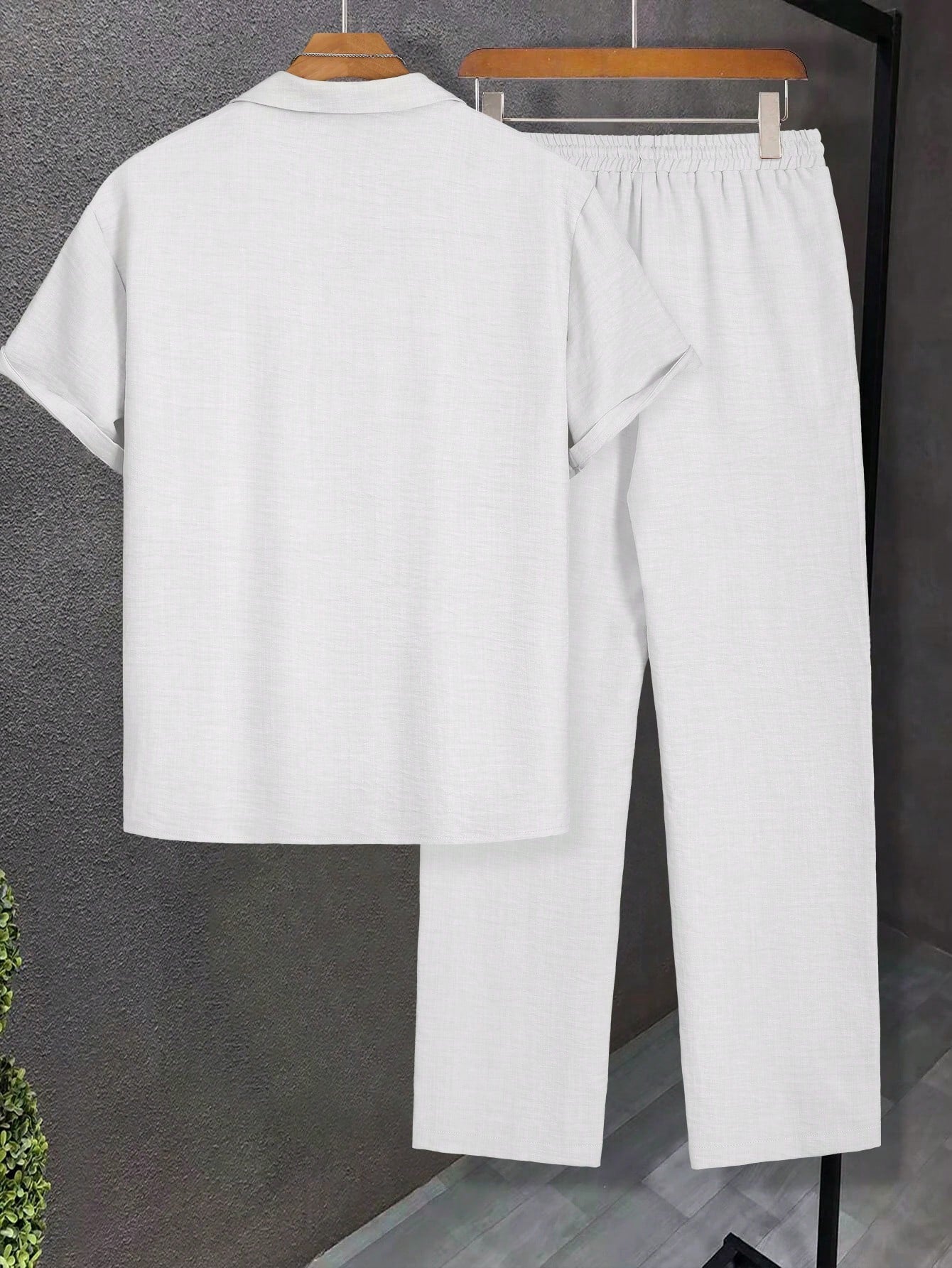 Conjunto Masculino Camisa Manga Curta E Calça Leve Estilo Casual Conjunto Masculino Camisa Manga Curta E Calça Leve