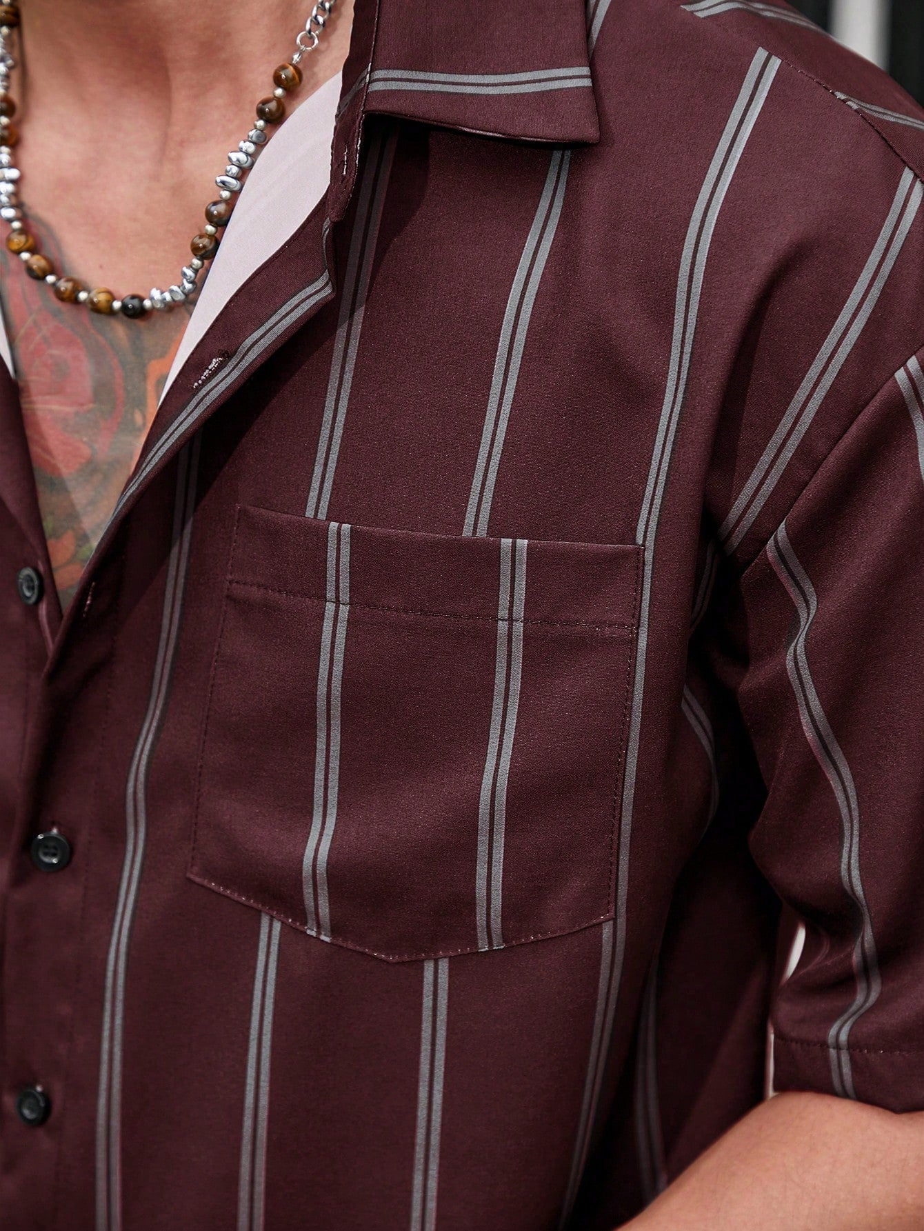 Conjunto Masculino Camisa Listrada E Calça Reta Estilo Verão Conjunto Masculino Camisa Listrada E Calça Reta Estilo