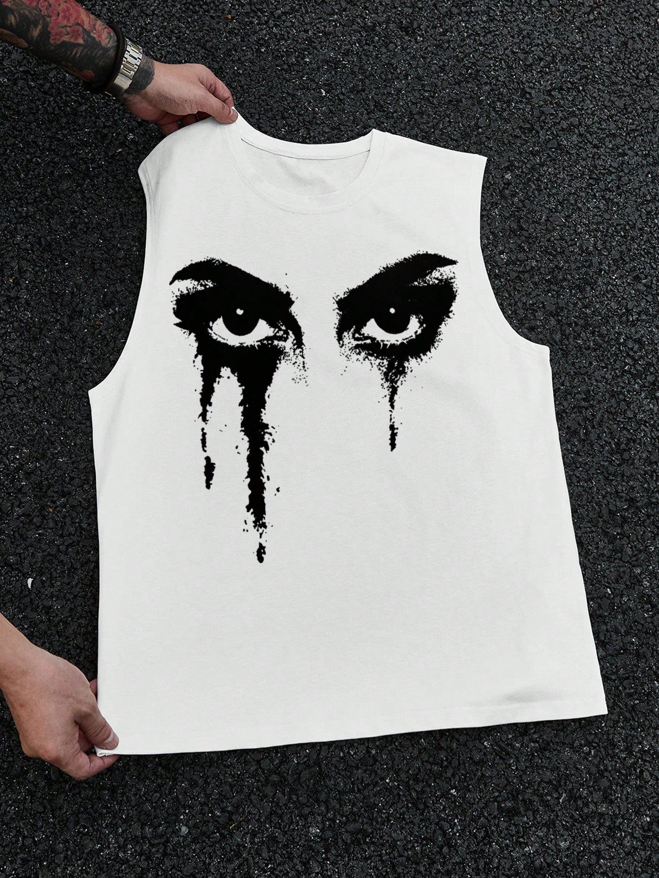 Camiseta Regata Masculina Estampa De Olho Gola Redonda Camiseta Regata Masculina Estampa De Olho Gola Redonda