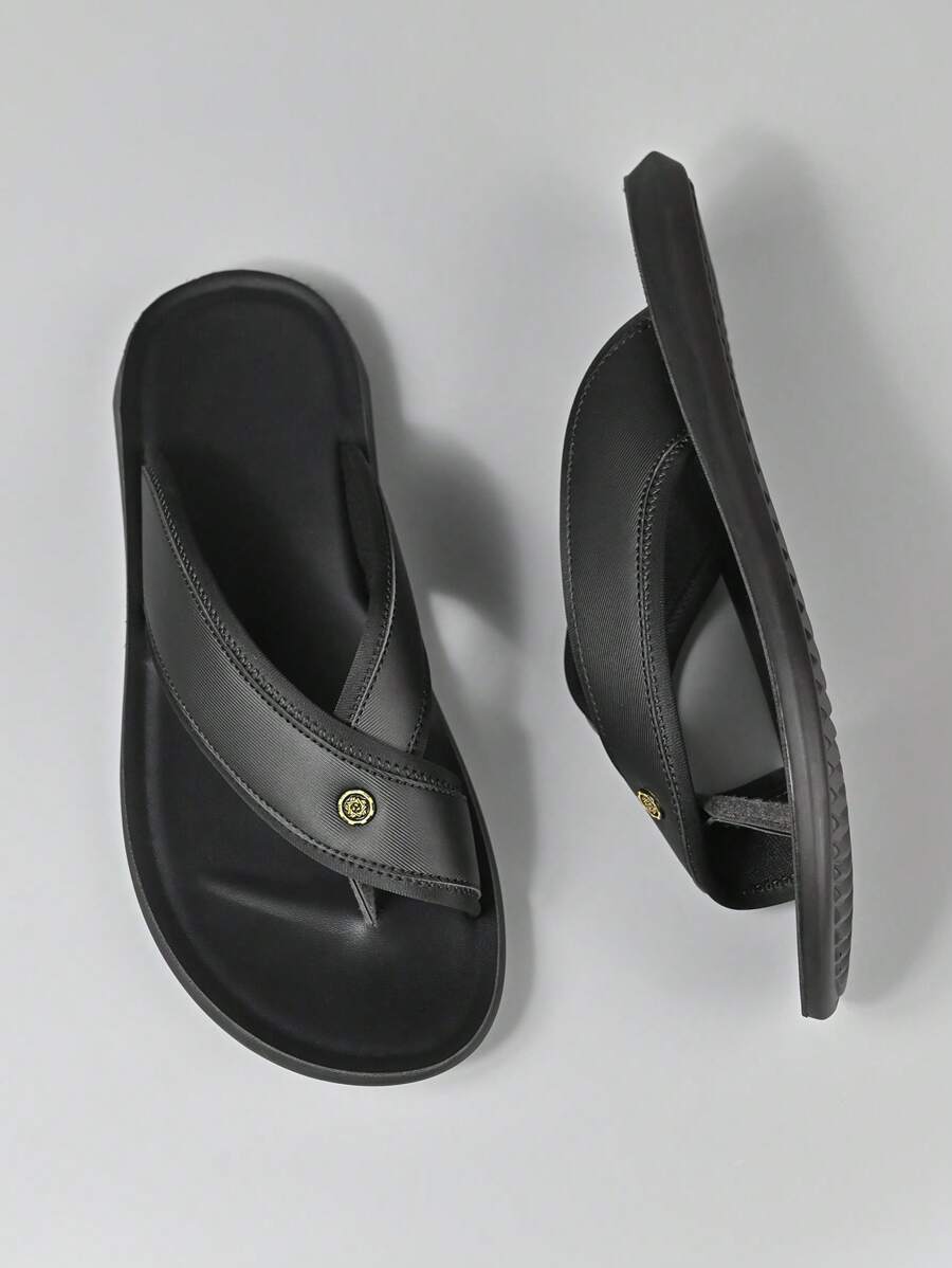 Chinelo Masculino Casual Aberto Estilo Patchwork Solado Fino Chinelo Masculino Casual Aberto Estilo Patchwork Solado