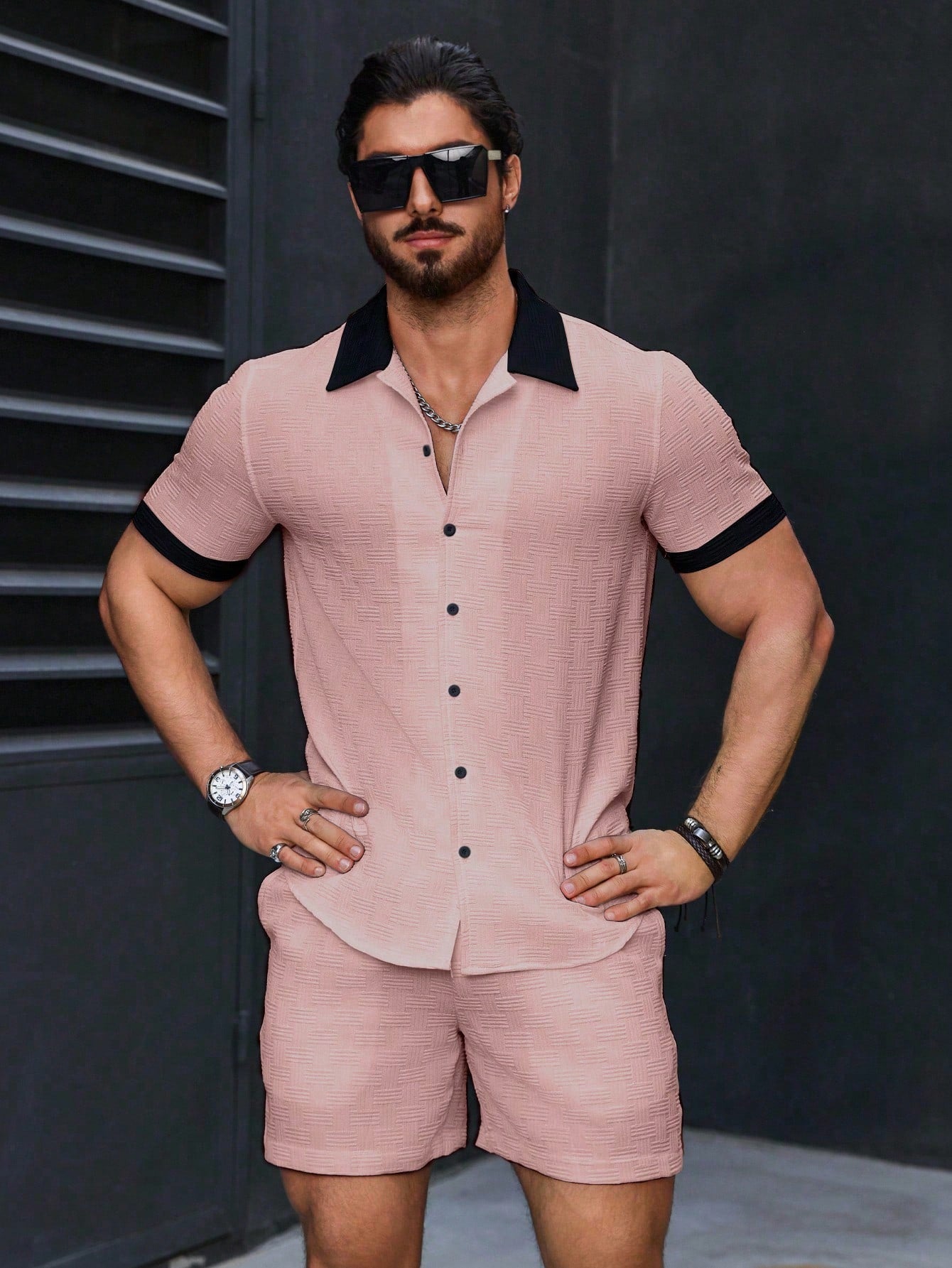 Conjunto Masculino Camisa Casual E Bermuda Tradicional Conjunto Masculino Camisa Casual E Bermuda Tradicional