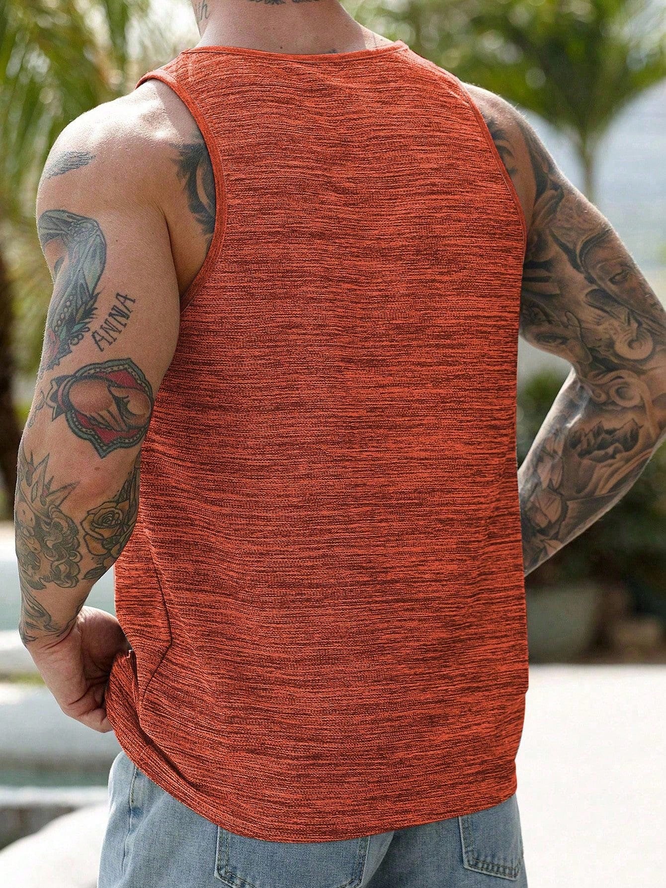 Camiseta Regata Masculina Bolso Estampa Floral Casual Camiseta Regata Masculina Bolso Estampa Floral Casual