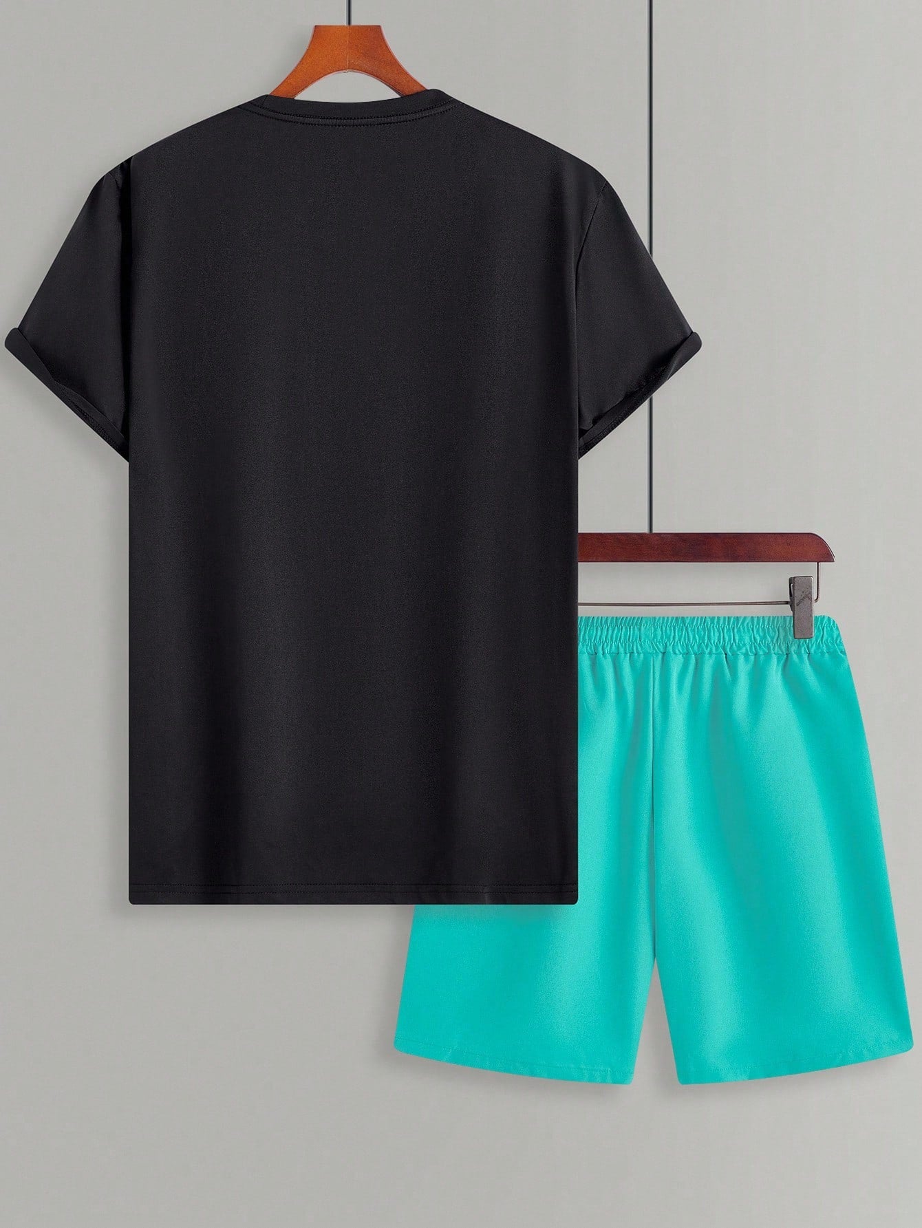 Conjunto Masculino Camiseta Estampada Manga Curta E Shorts Casuais Conjunto Masculino Camiseta Estampada Manga Curta E