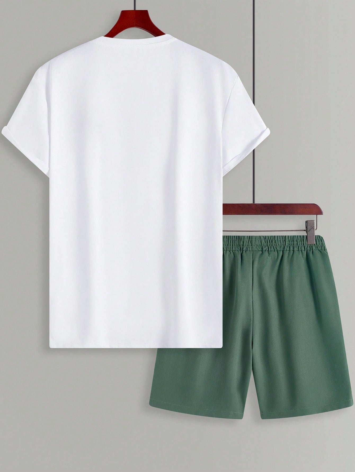 Conjunto Masculino Camiseta Estampada Manga Curta E Shorts Casuais Conjunto Masculino Camiseta Estampada Manga Curta E